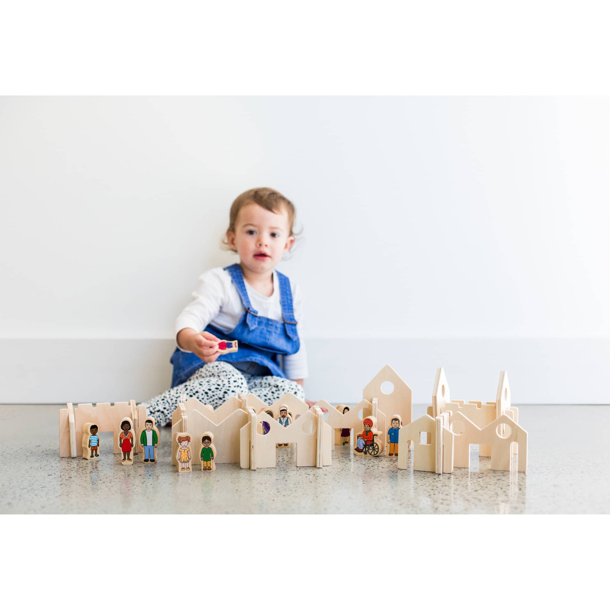 The Freckled Frog Little Happy Architect Wooden Blocks Set