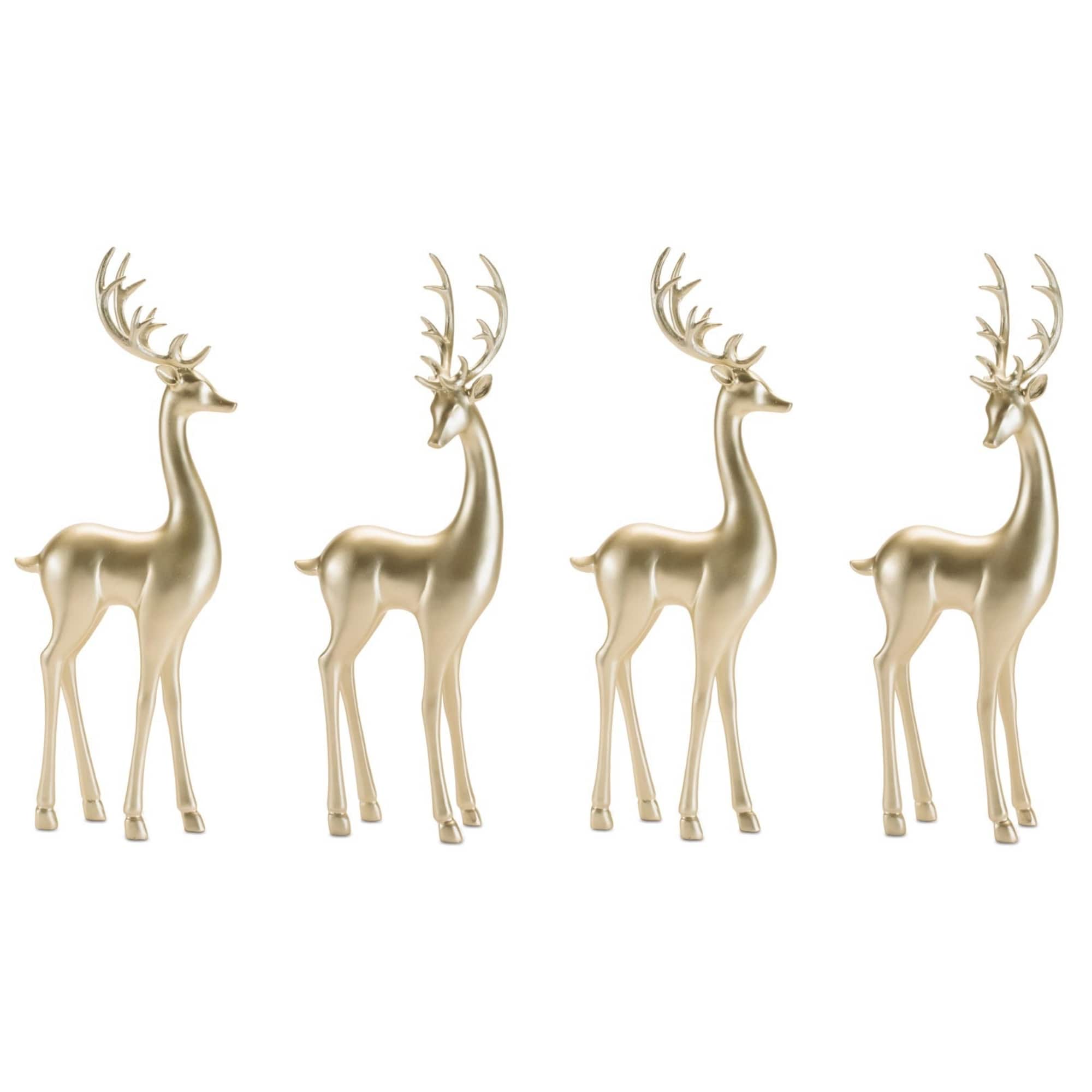 Melrose 16.5" Gold Modern Metallic Deer Figurines Set