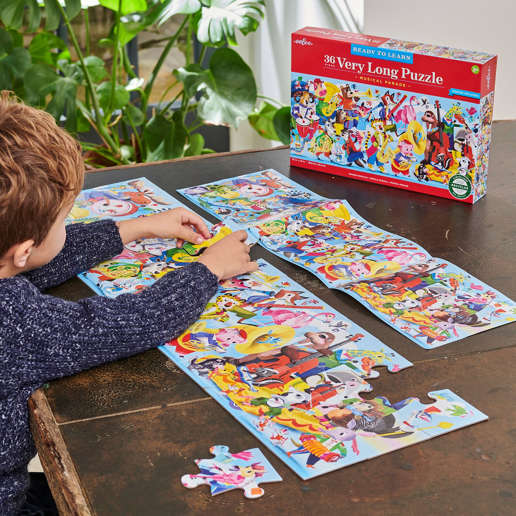 eeBoo Musical Parade 36 Piece Very Long Puzzle with Poster