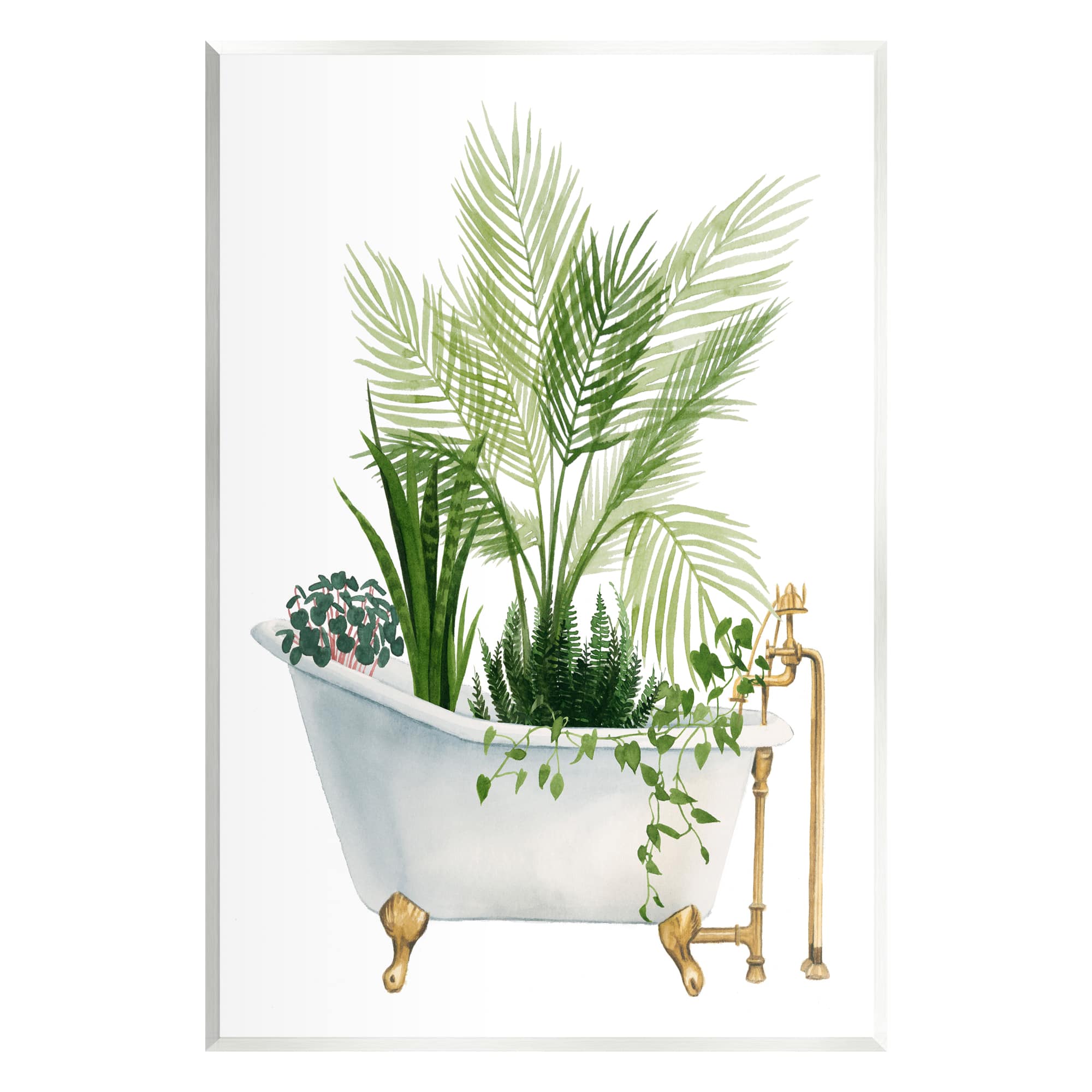 Stupell Industries Various Plants Greenery Vintage Tub Wall Plaque Art