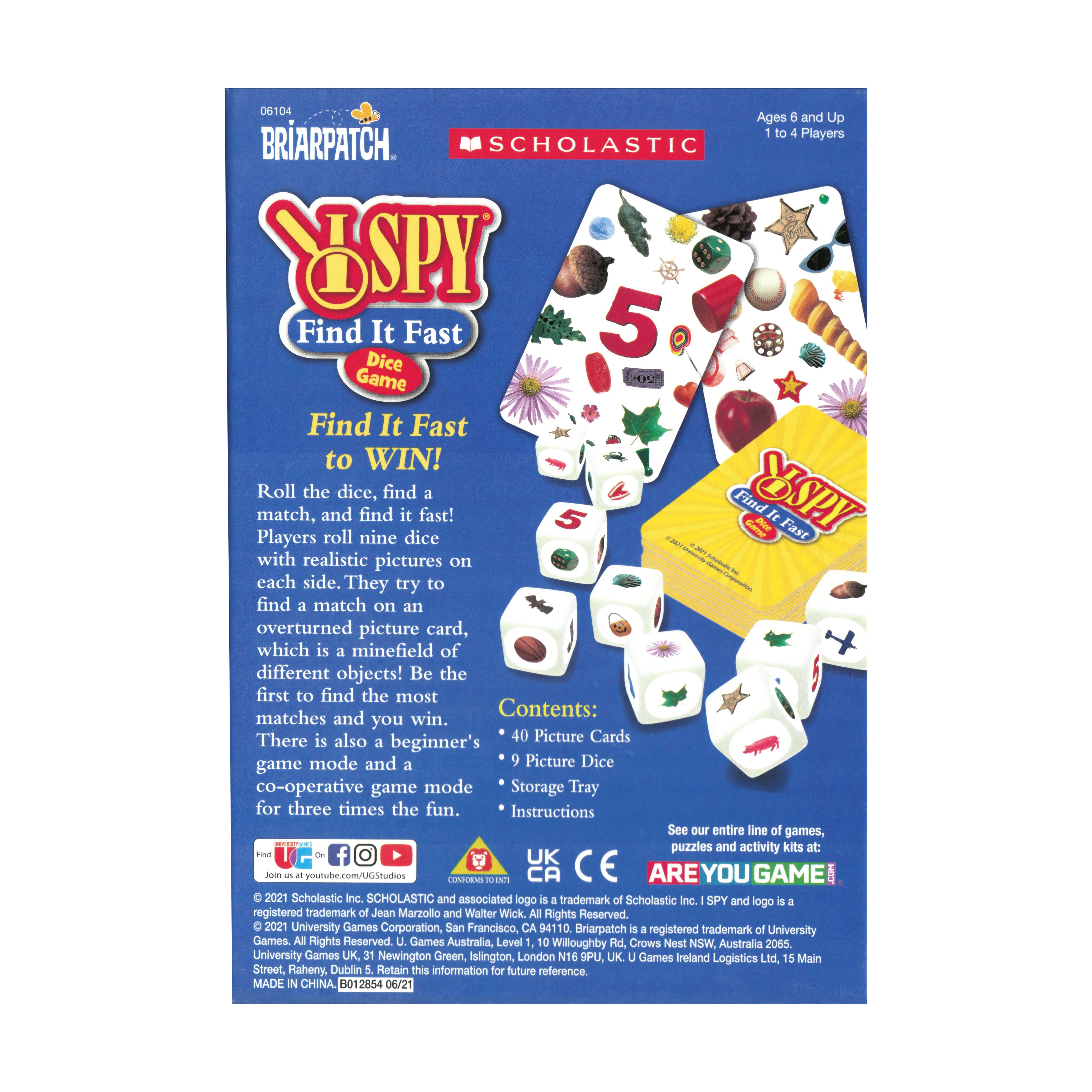 I Spy Find It Fast Dice Game
