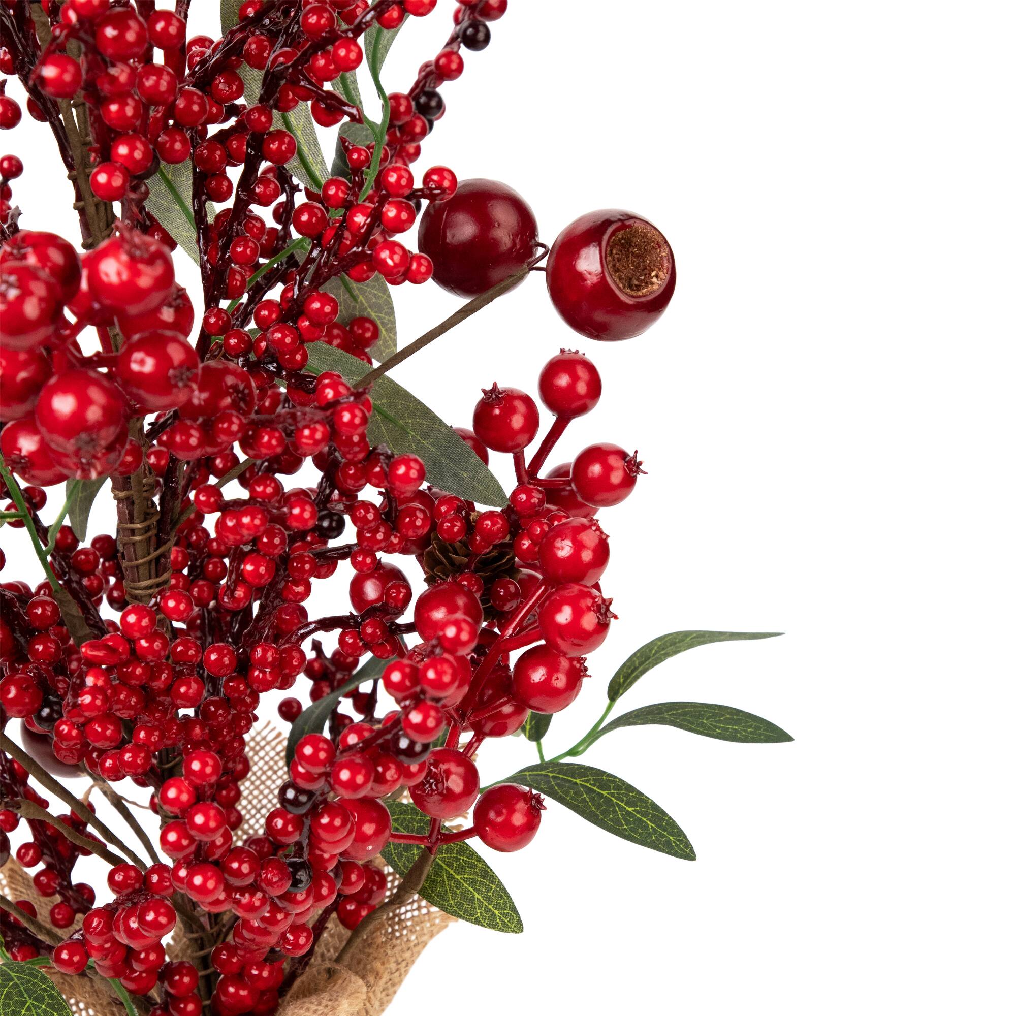 Northlight 24" Unlit Berry, Apple & Pinecone Artificial Christmas Tree in Burlap Base