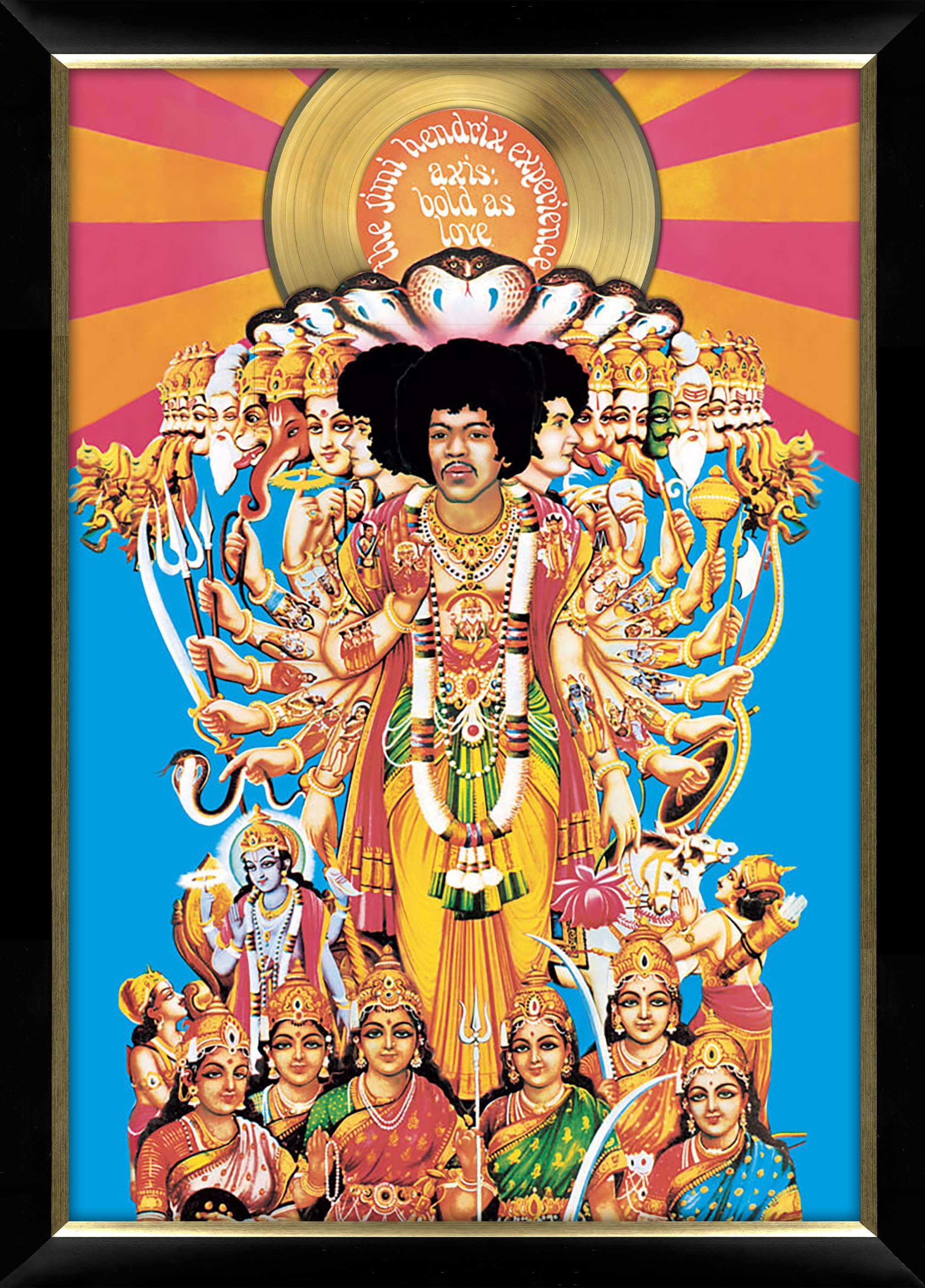 Jimi Hendrix Bold As Love Framed Poster with Gold Vinyl 27.5" x 38.5"