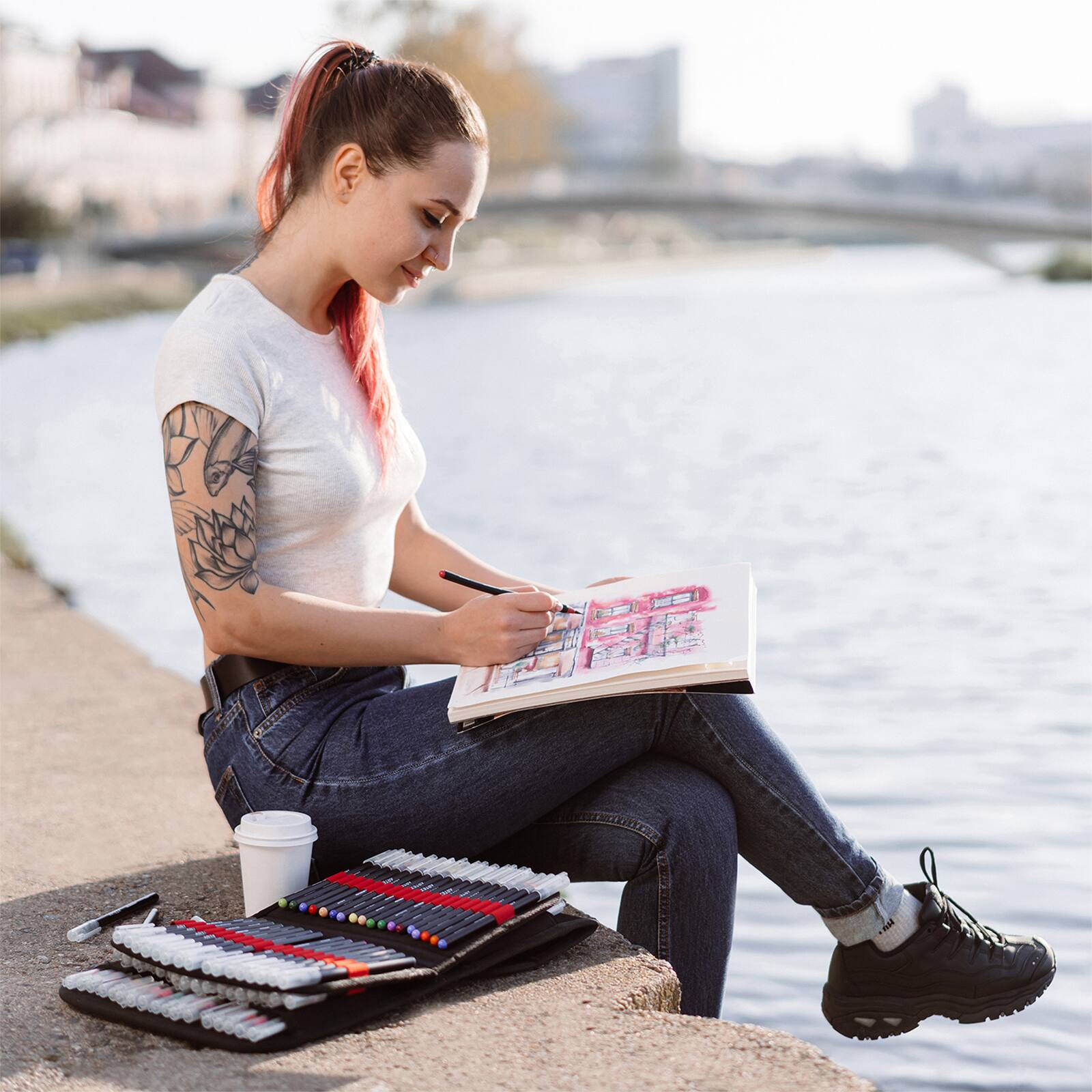 Arteza® 96 Real Brush Pens® Set with Carrying Case