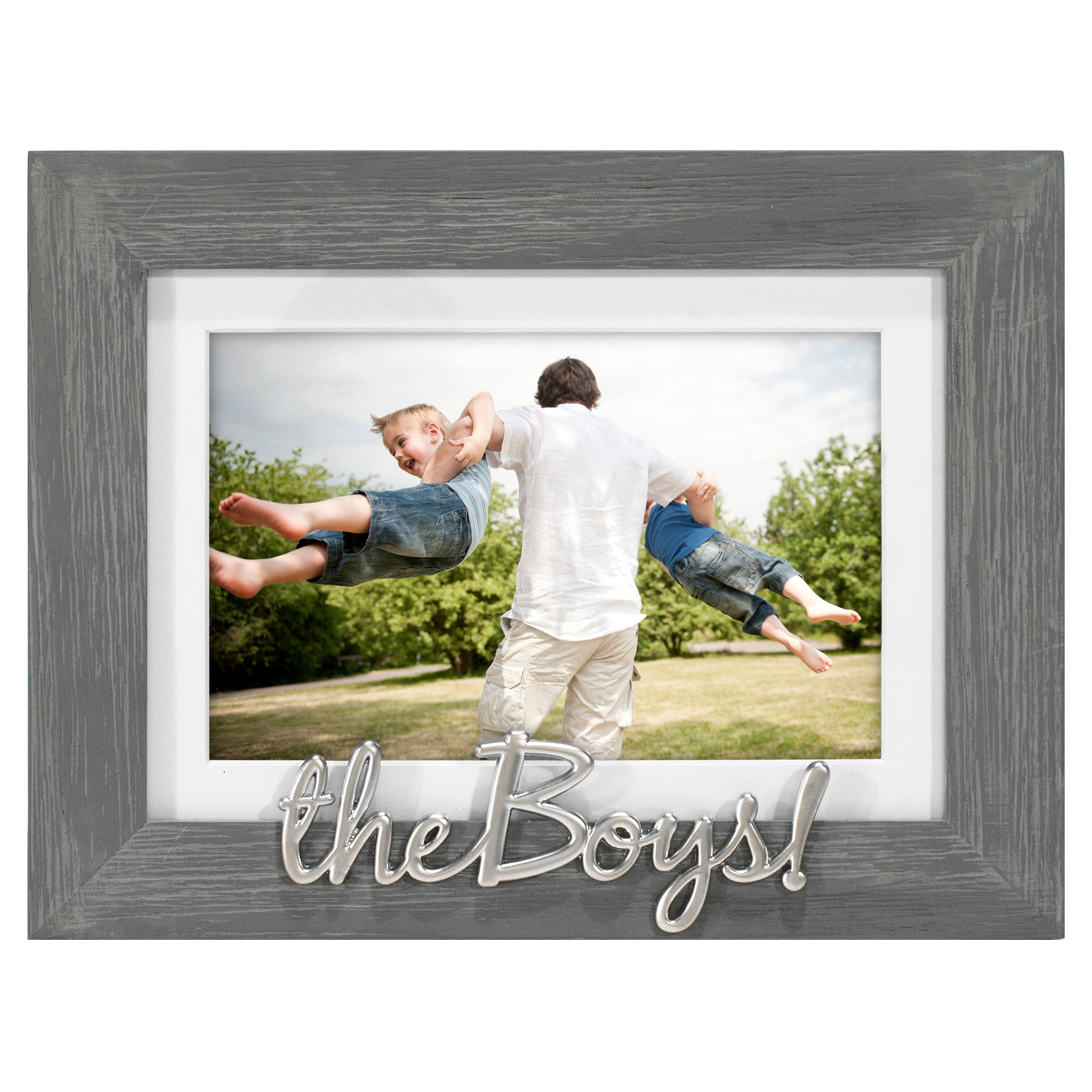 Malden International Designs The Boys 4" x 6" Distressed Expression Frame with Mat