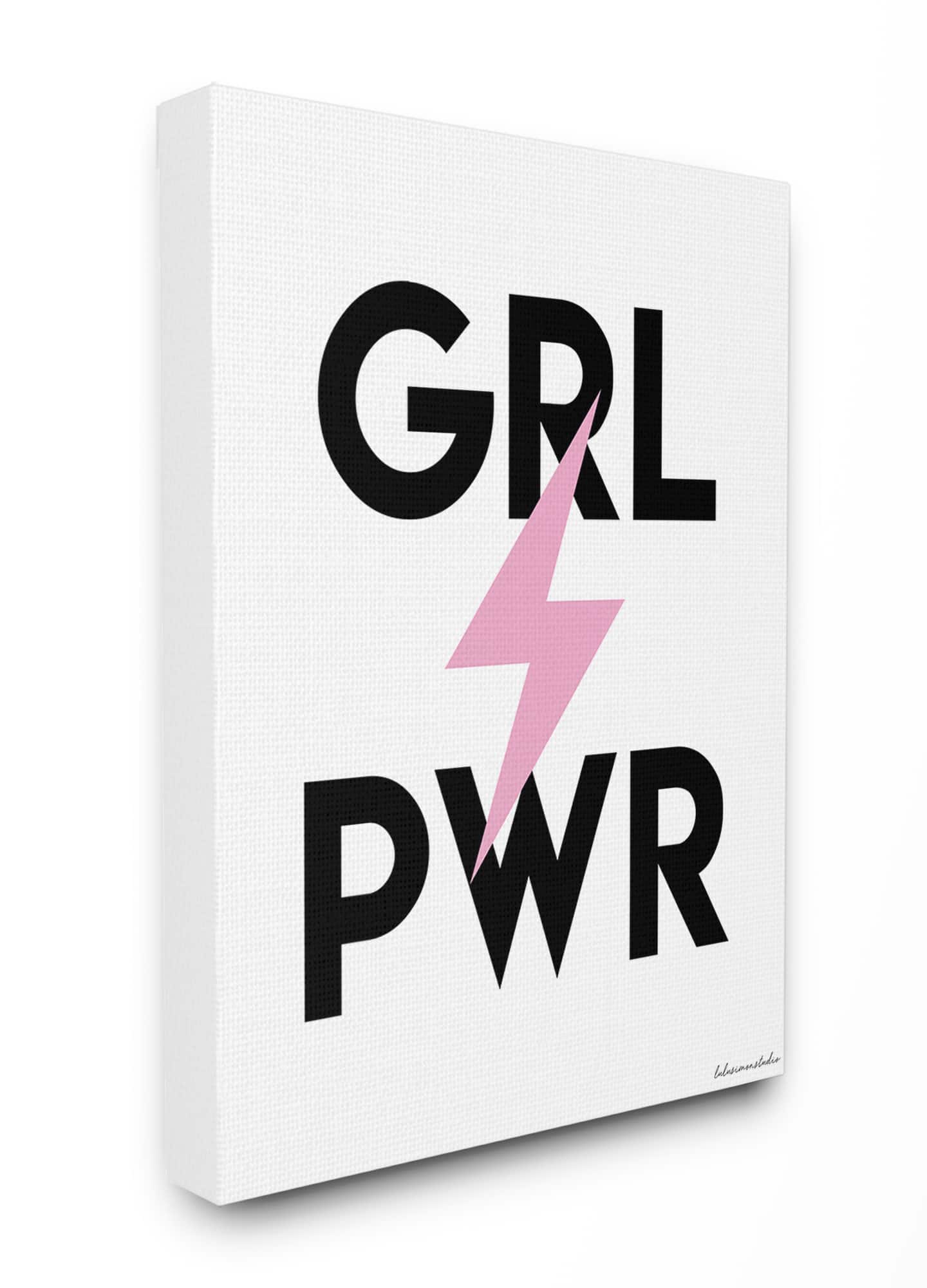 Stupell Industries LulusimonSTUDIO Girl Power Canvas Wall Art