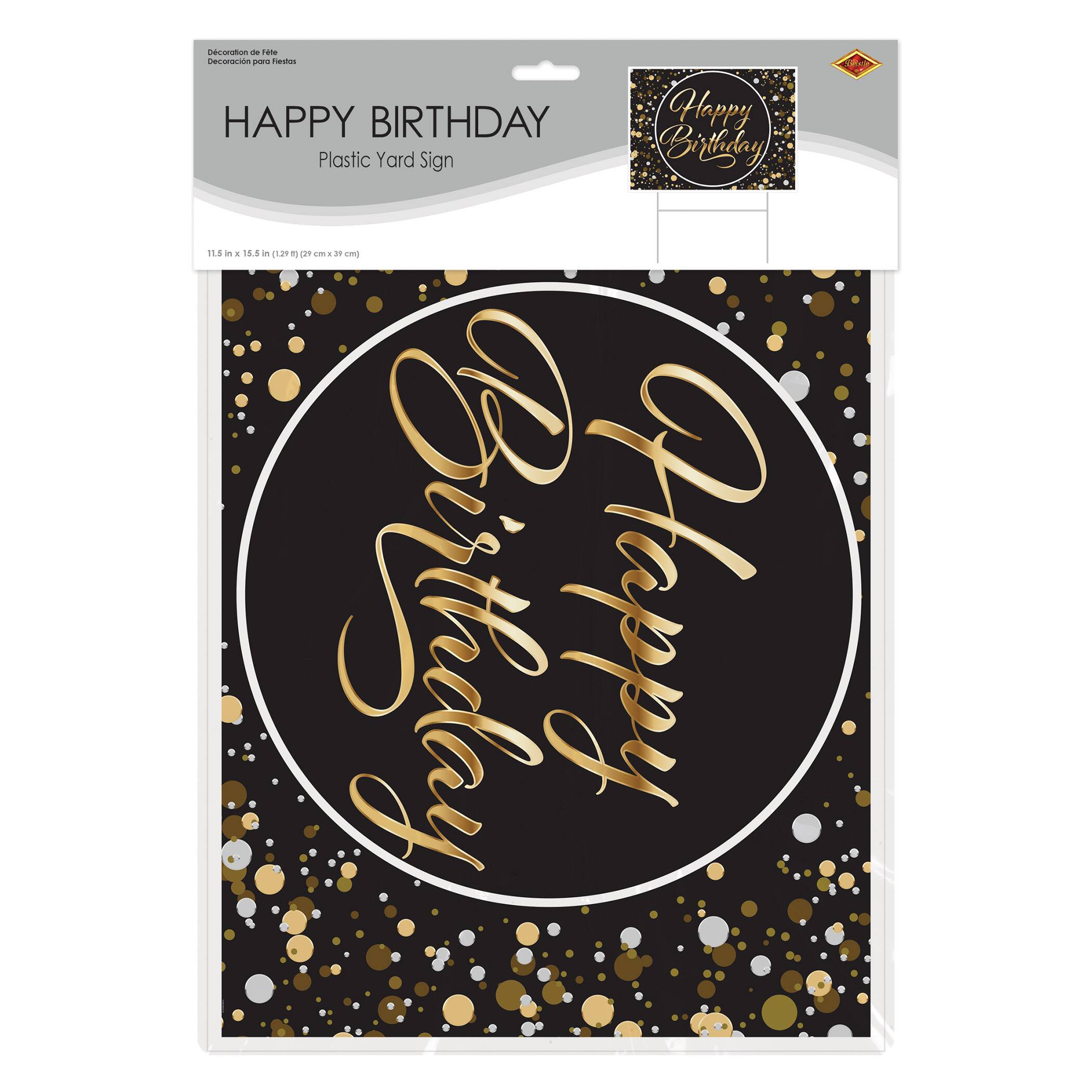 Beistle 11.5" x 15.5" Plastic Happy Birthday Yard Sign