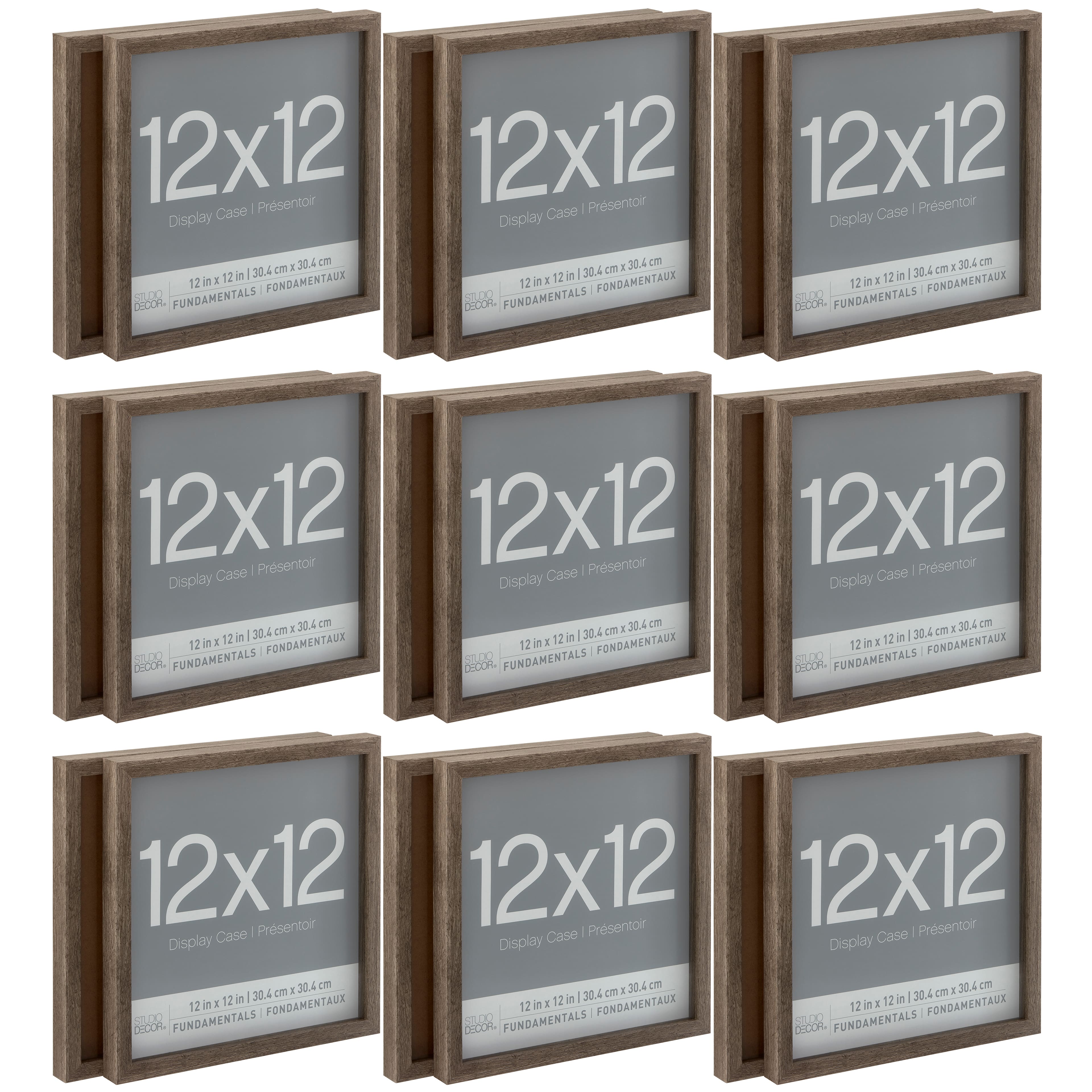 9 Packs: 2 ct. (18 total) Gray Fundamentals 12" x 12" Shadow Box by Studio Décor®