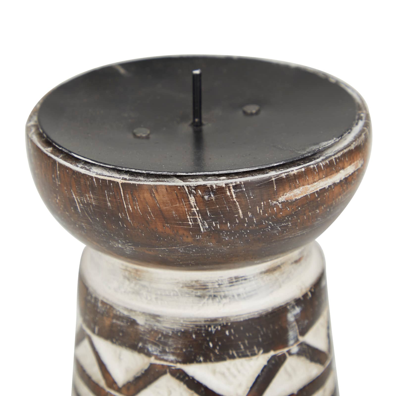 Brown Eclectic Candle Holder Set