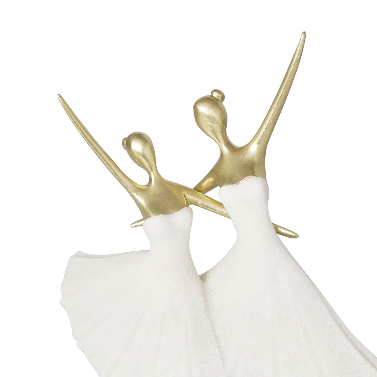 12.75" Cream Polystone Dancing Ballet Couple Sculpture Décor