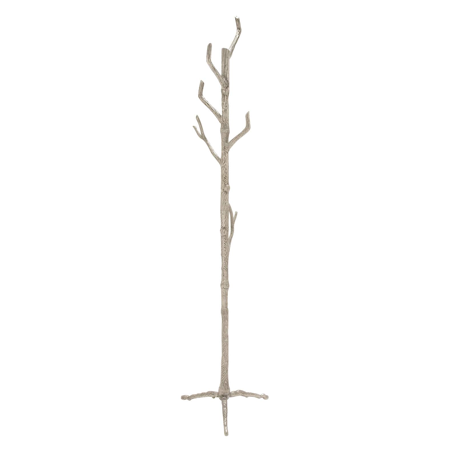 Silver Aluminum Eclectic Coat Rack, 71" x  17" x  17"