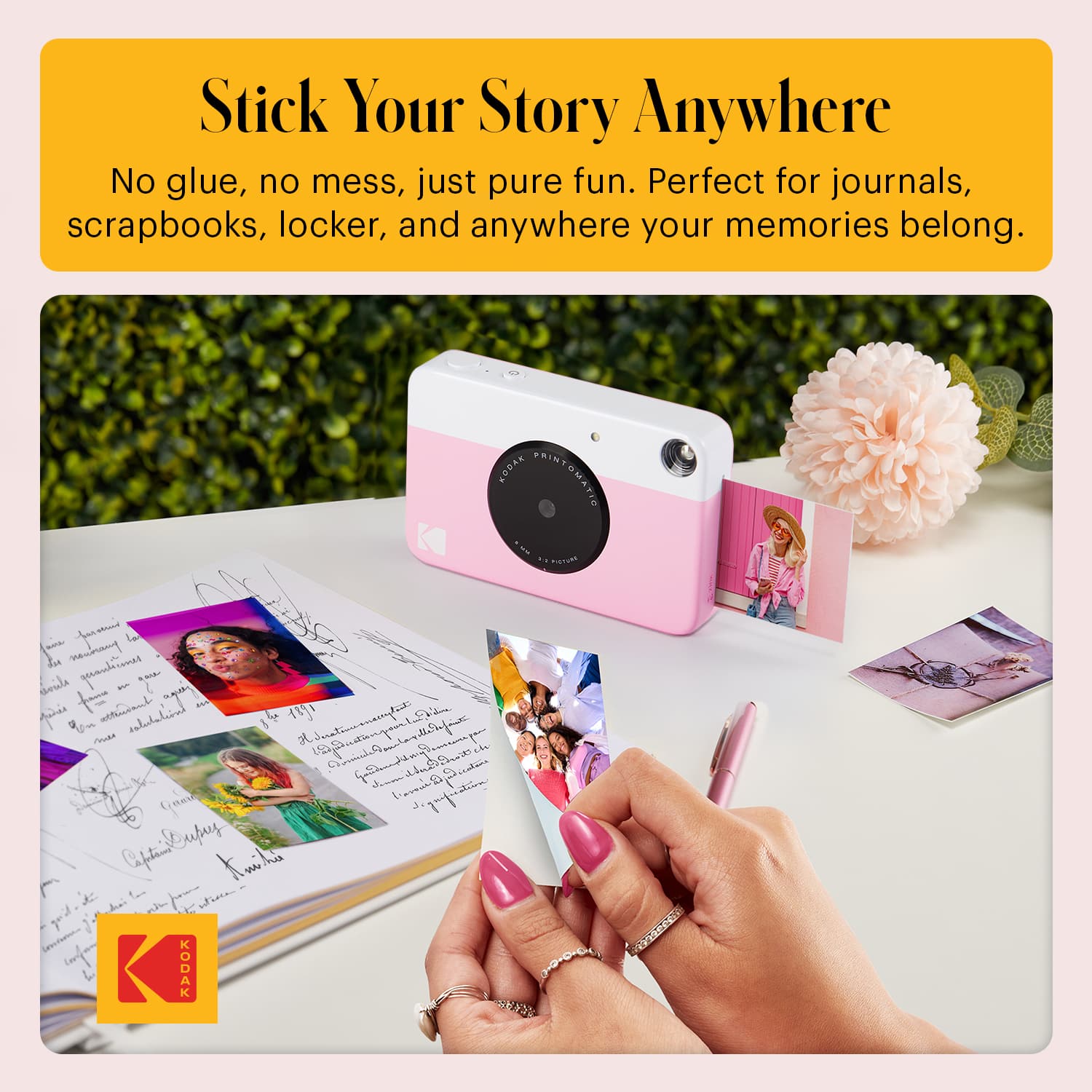 KODAK Printomatic Pink 5MP Instant Print Camera