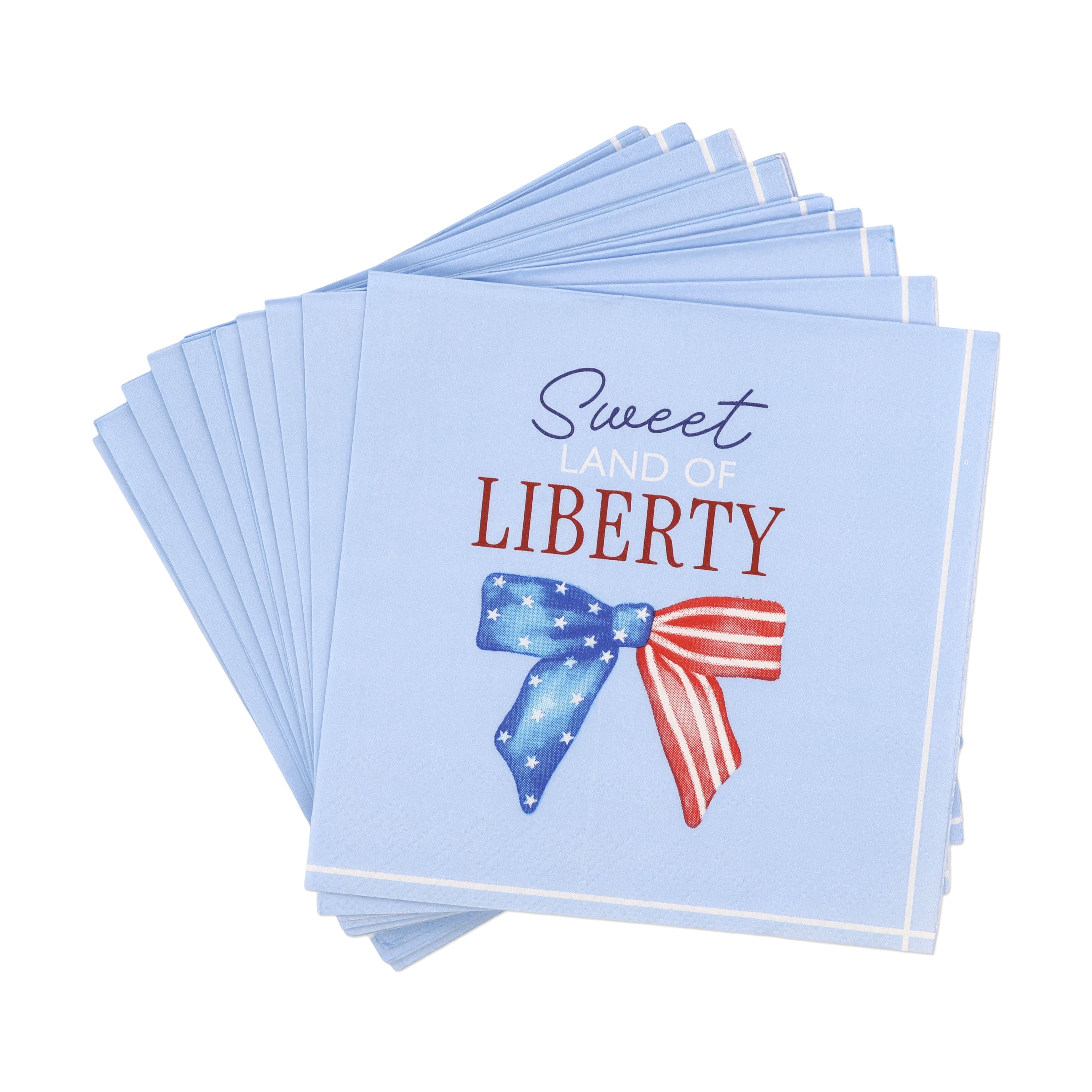 Red, White & Blue Liberty Bow Beverage Napkins, 20ct. by Celebrate It™