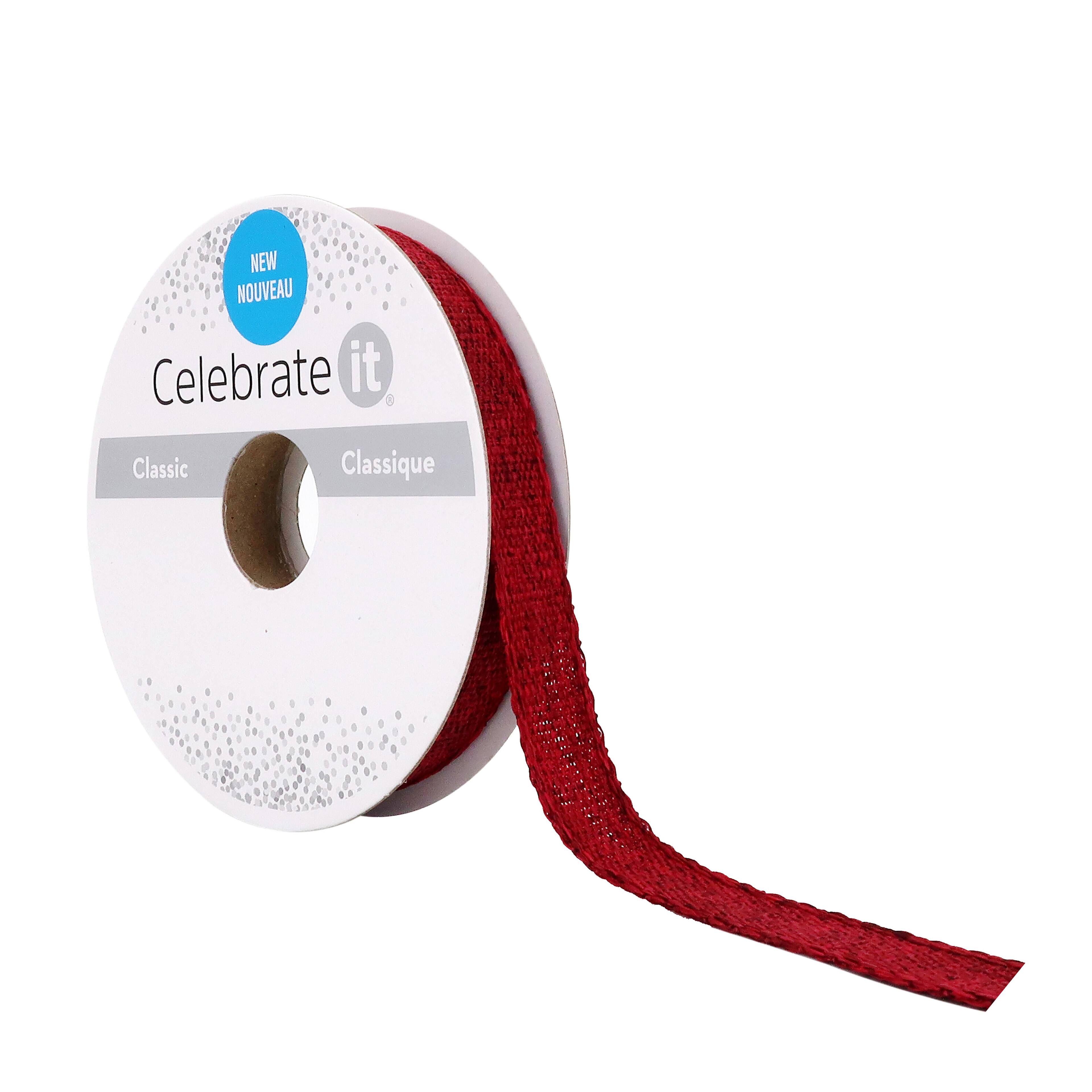 3/8" x 7yd. Faux Linen Ribbon by Celebrate It