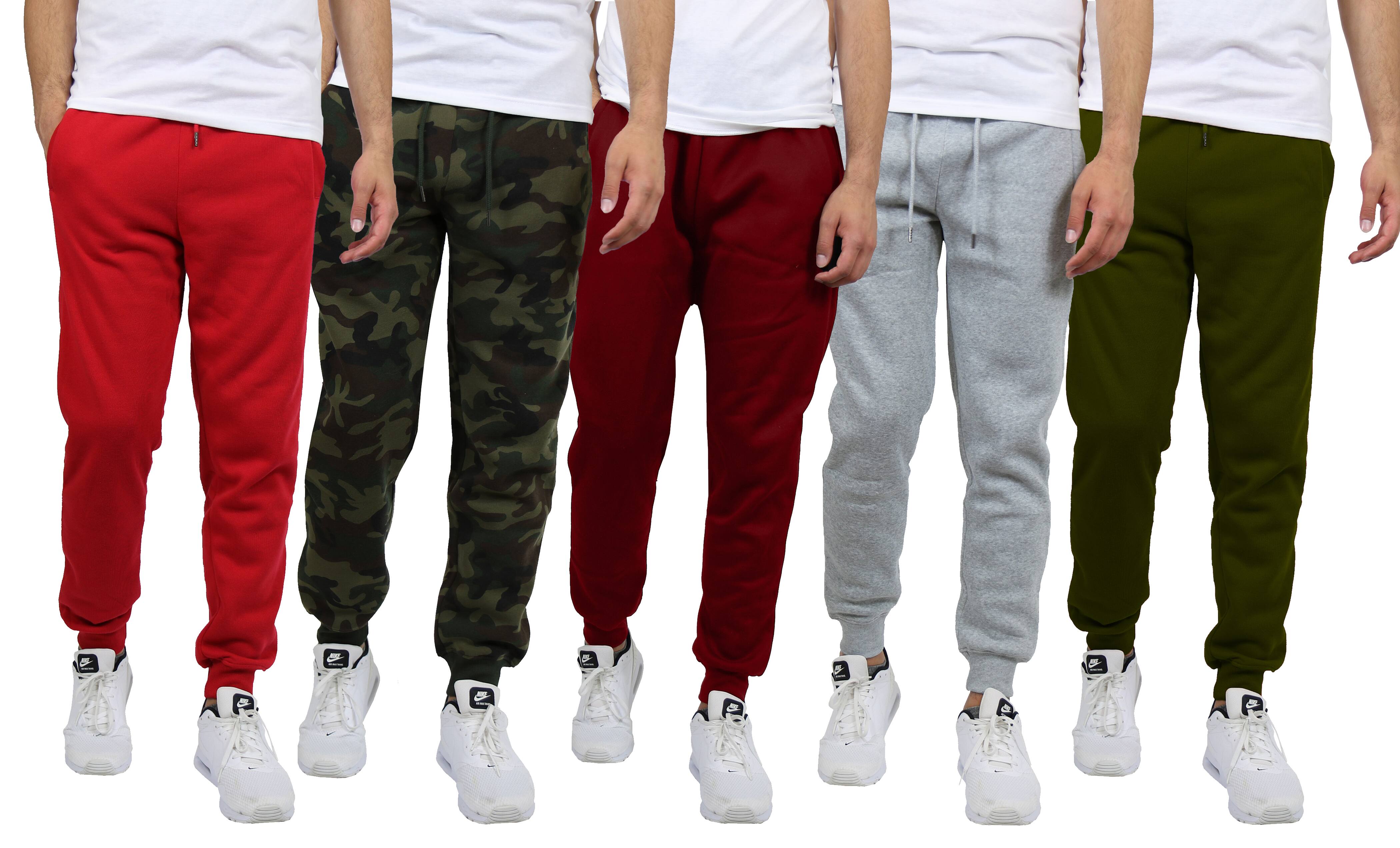 Galaxy by Harvic Fleece-Lined Men's Jogger Sweatpants 5 Pack
