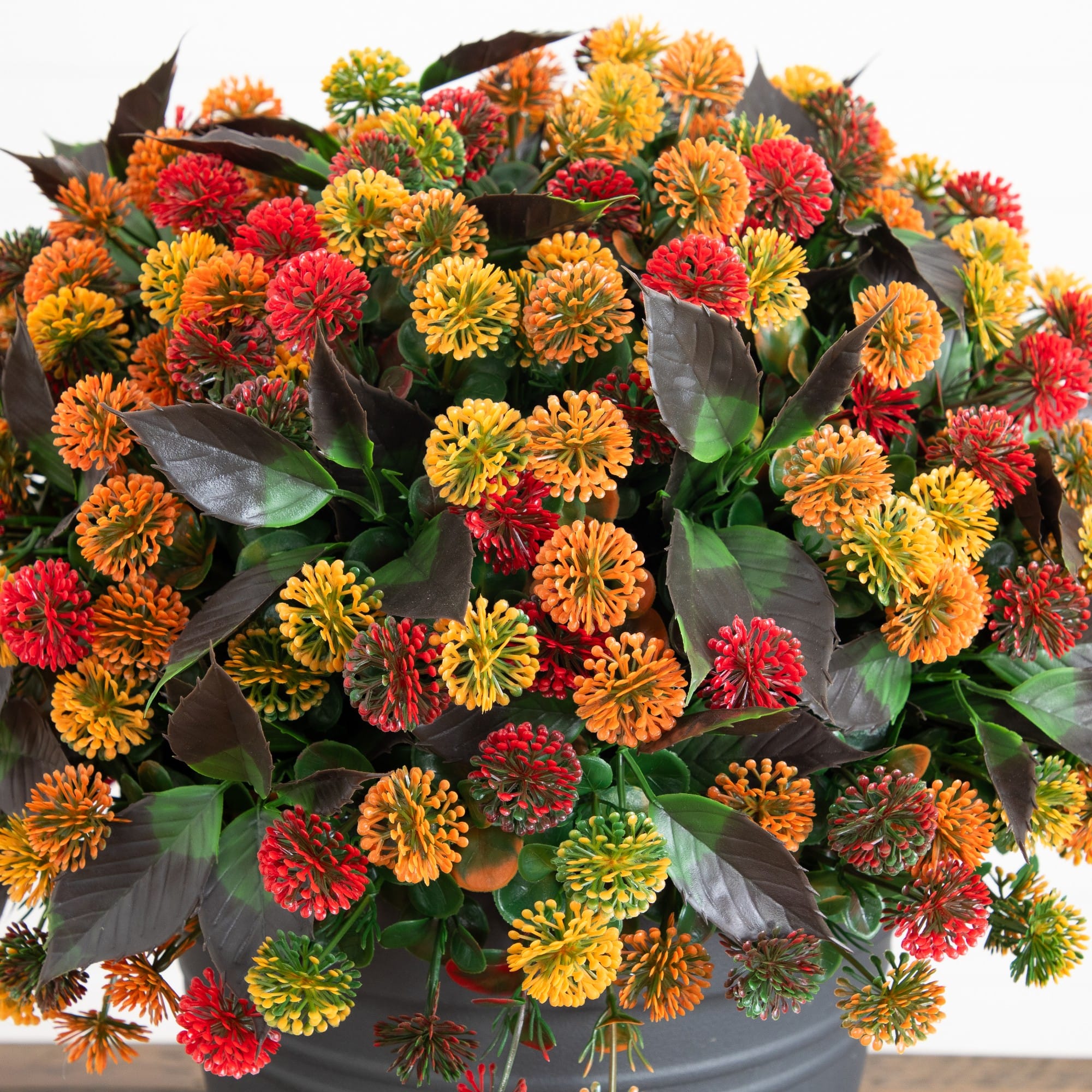 16" UV Resistant Autumn Artificial Mixed Fall Mum Plant in Pot
