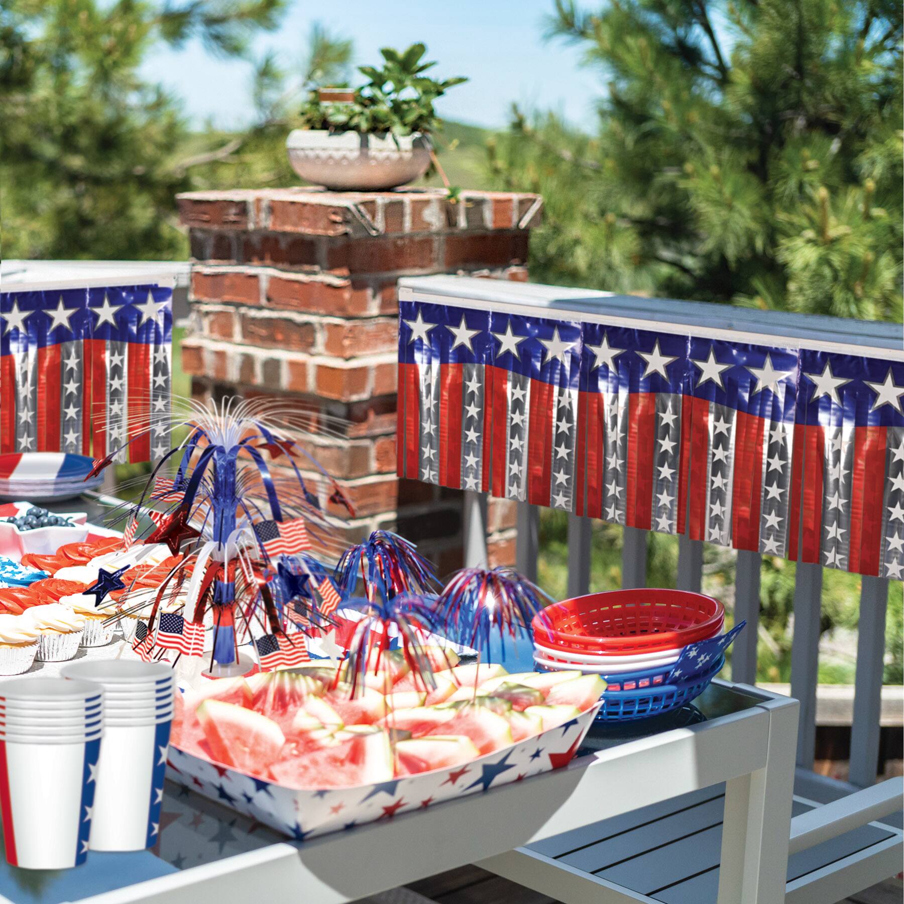 Beistle 4ft. Metallic Stars & Stripes Fringe Banners, 2ct.