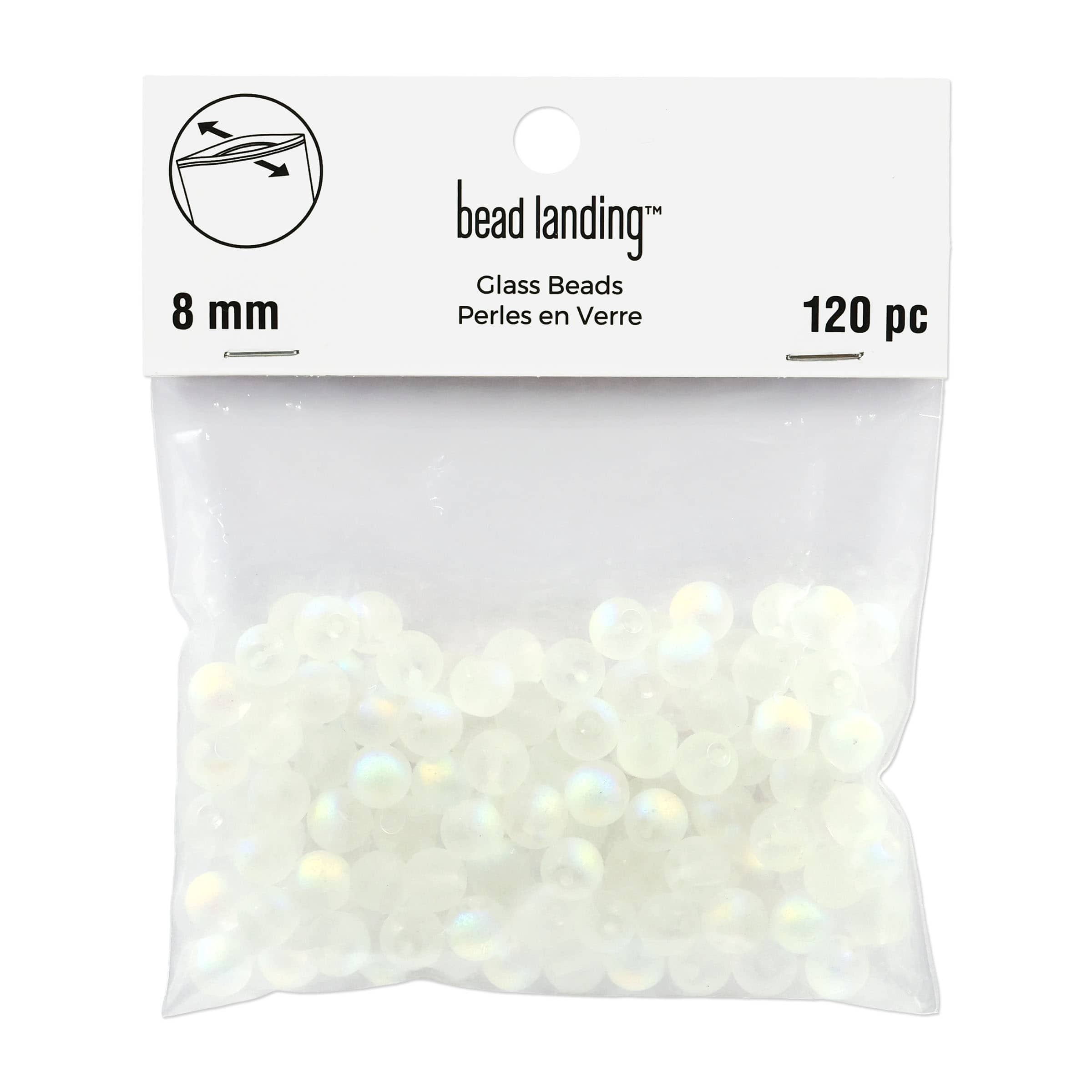 8mm Round Glass Craft Beads