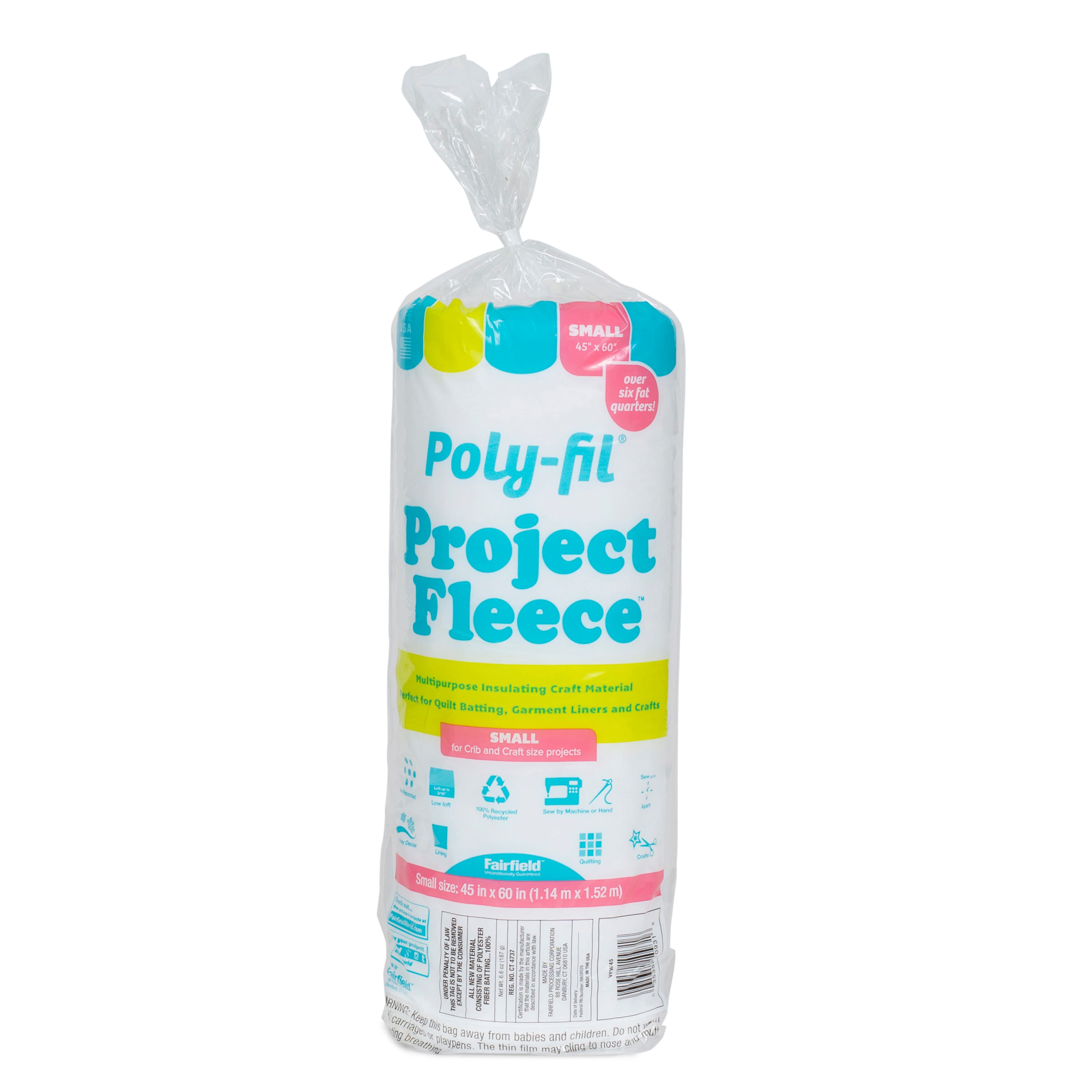 VFW-45-1 45 x 60 in. Project Fleece 100 Percent Polyester Needlepunching Batting - White