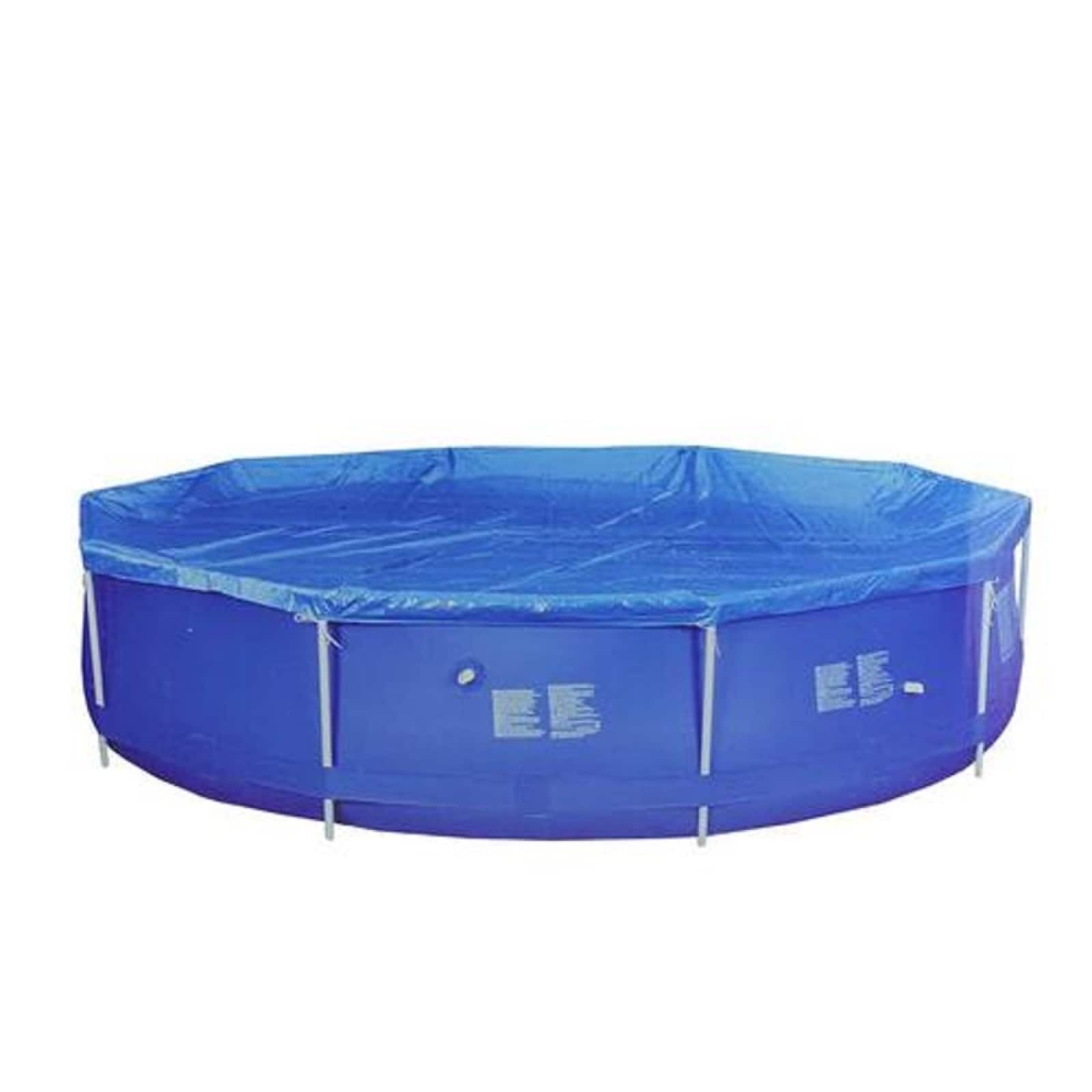 18ft. Apertured Round Swimming Pool Cover with Rope Ties