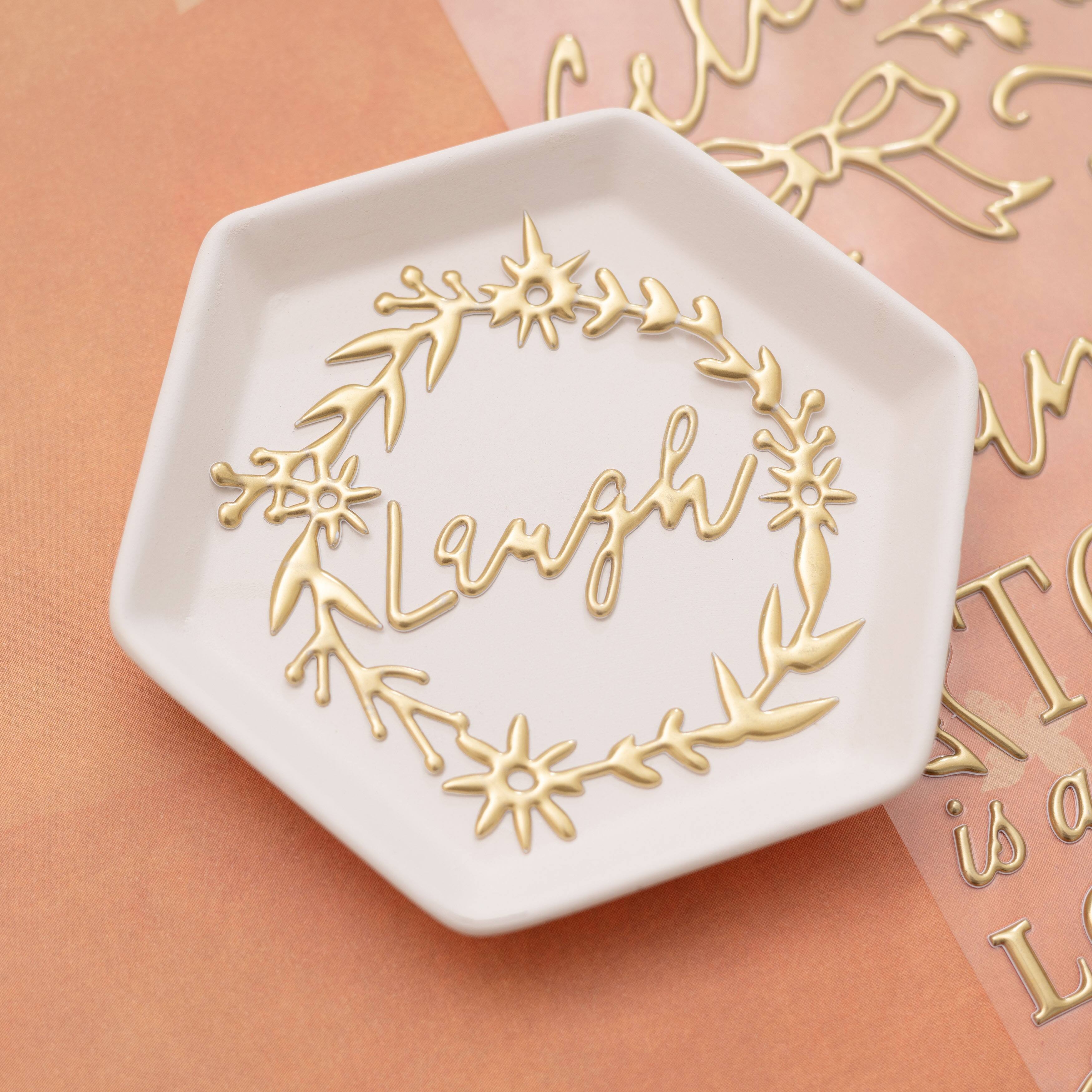 K & Company Antique Garden Metallic Gold Dimensional Puffy Stickers