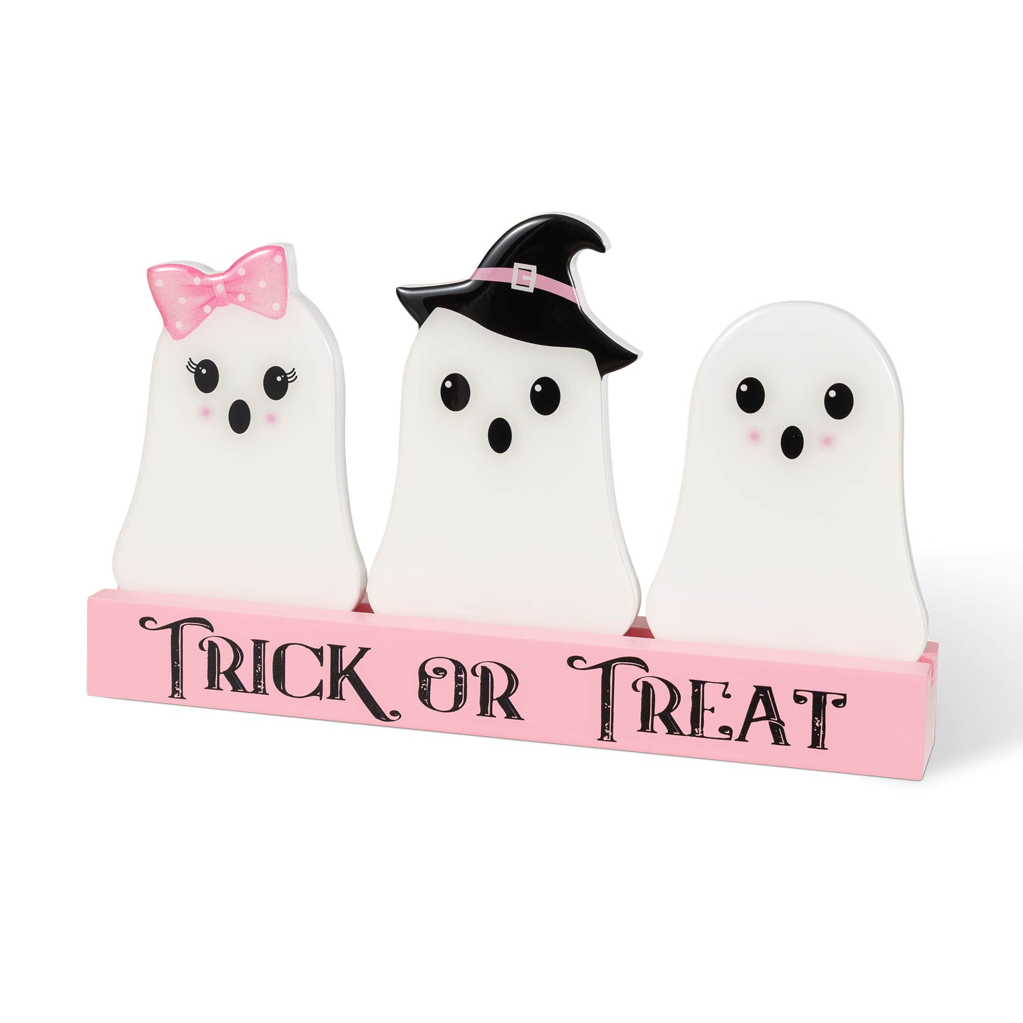 Glitzhome® 10" Halloween Wooden Epoxy Ghosts Table Decor