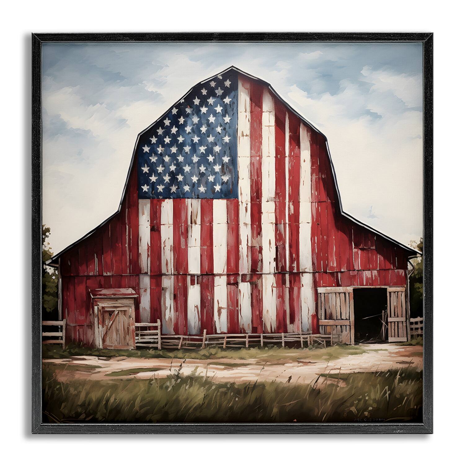 Stupell Industries Americana Barn View Framed Giclee Art