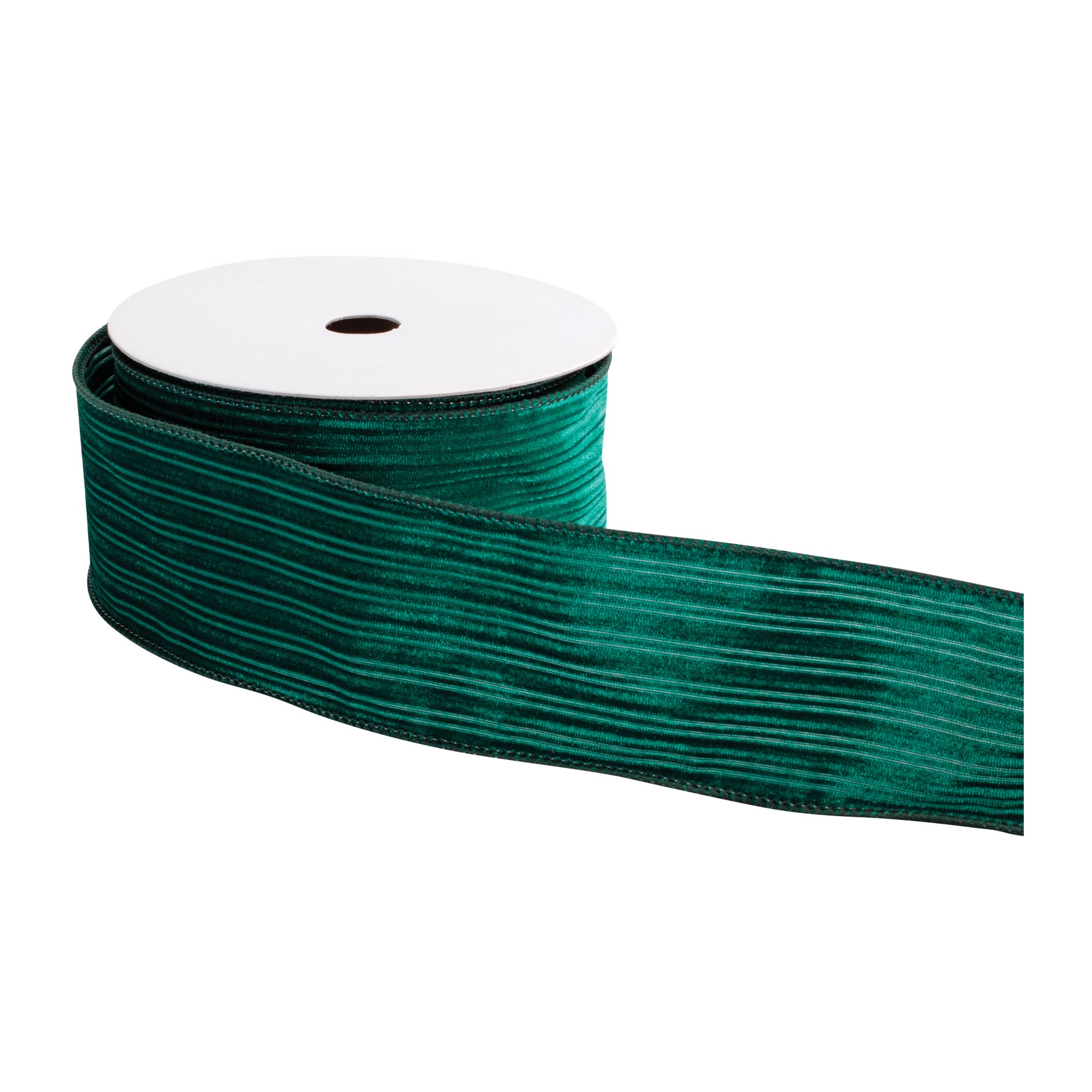 Melrose 2.5" x 10yd. Emerald Textured Wired Ribbon
