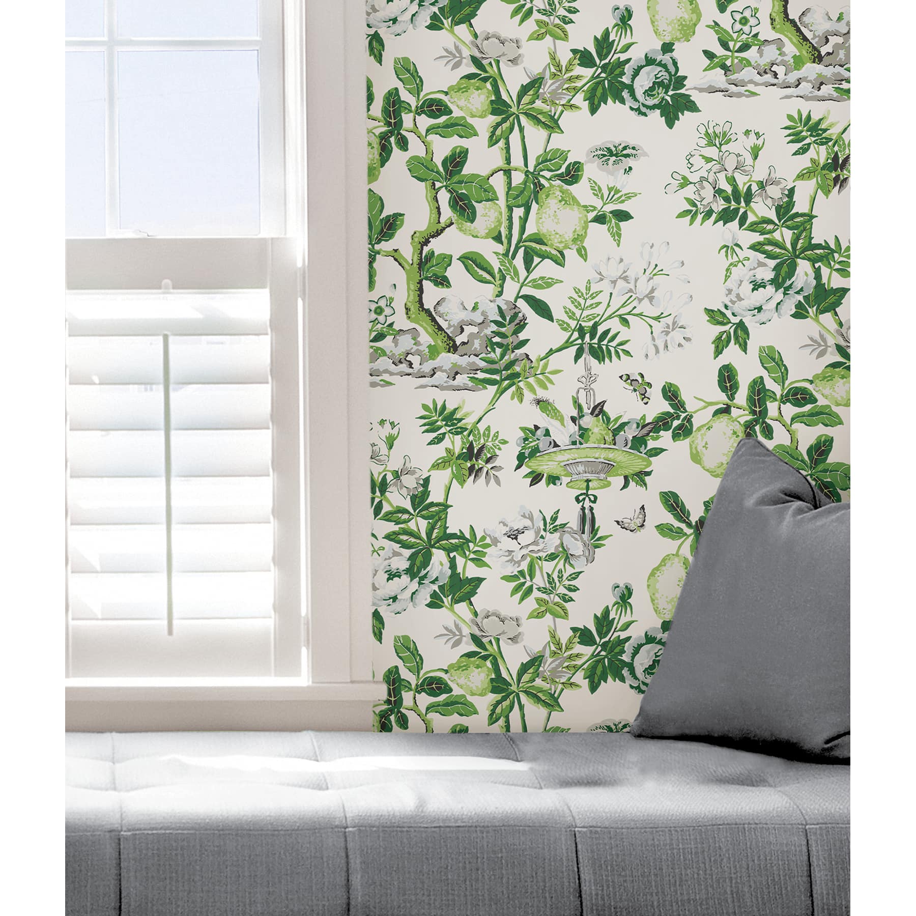 Wallpops Verdance Shantung Garden Scalamandre Self Adhesive Wallpaper