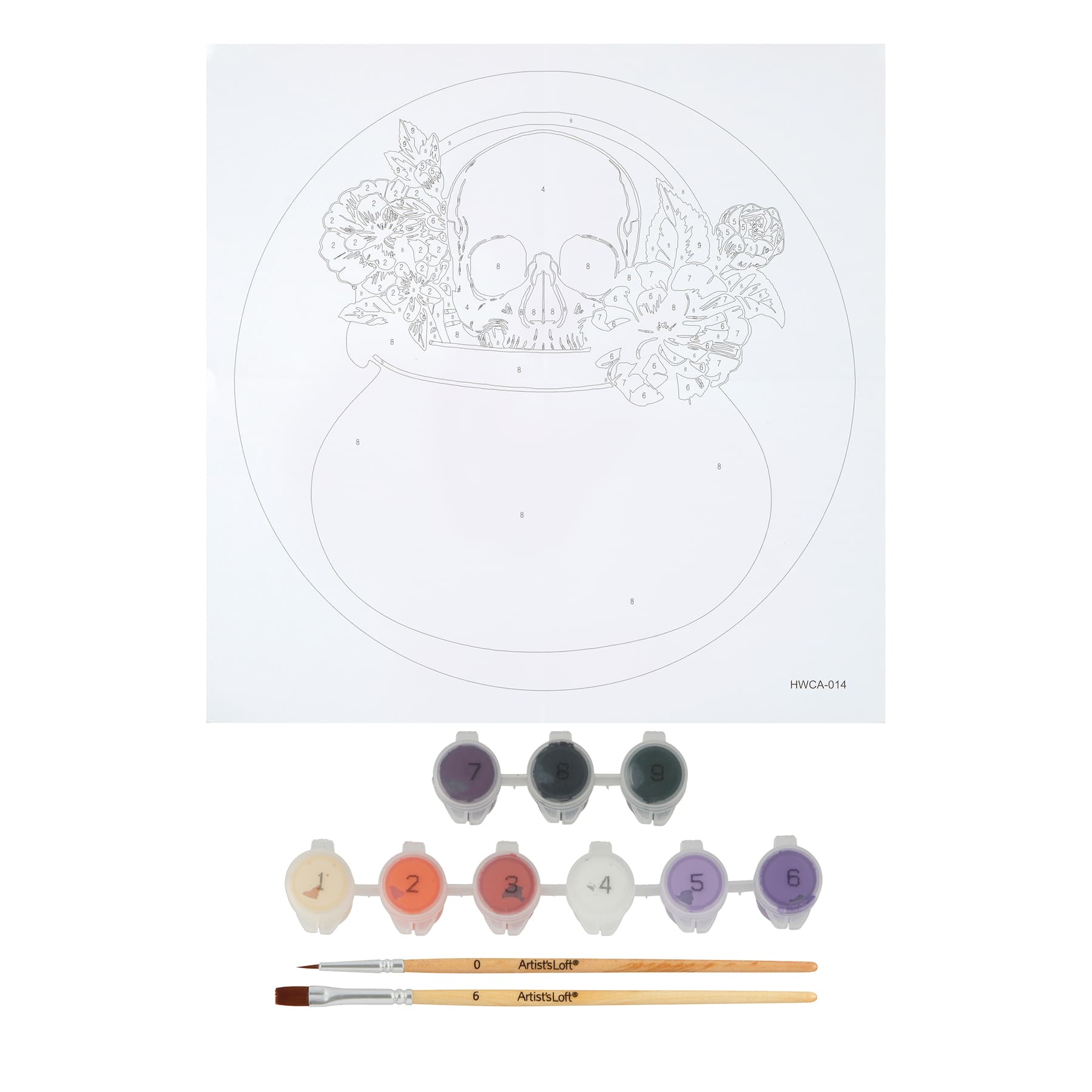 8" Skull Paint-by-Number Plywood Surface Kit by Artist's Loft®