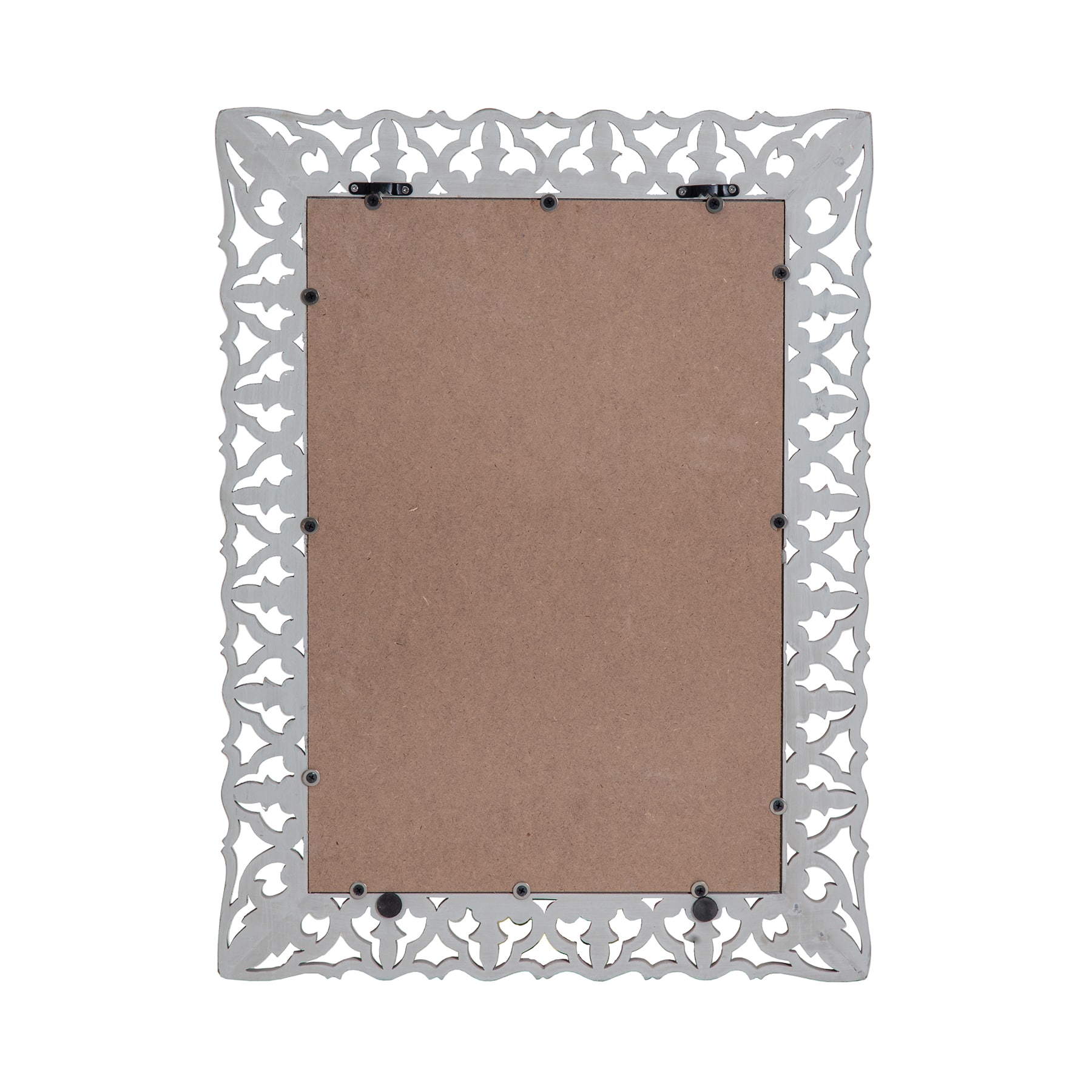 Habitat Calie 25" Distressed Gray Mirror with Carved Botanical Frame