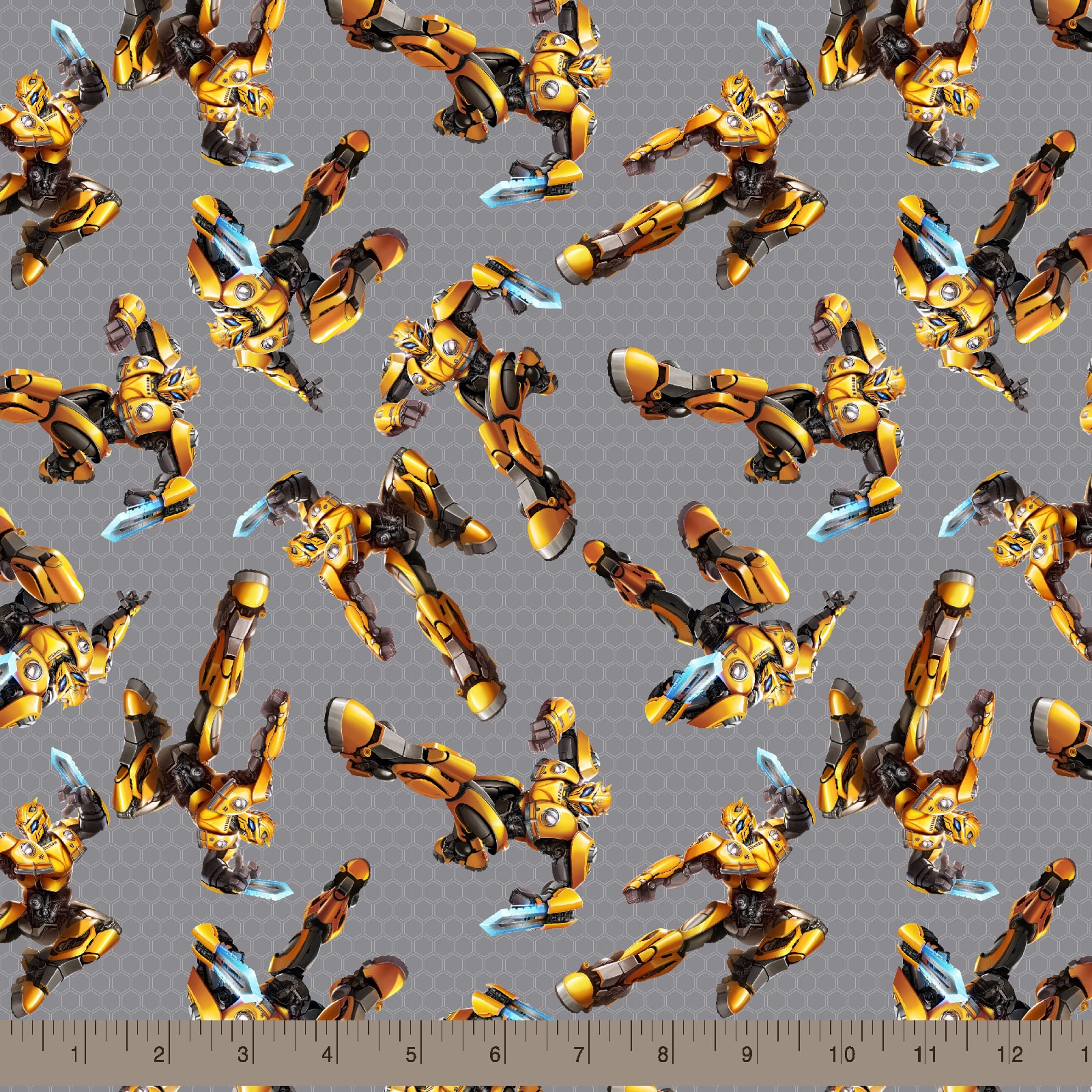 Hasbro Transformers Gray Bumblebee Toss Cotton Fabric
