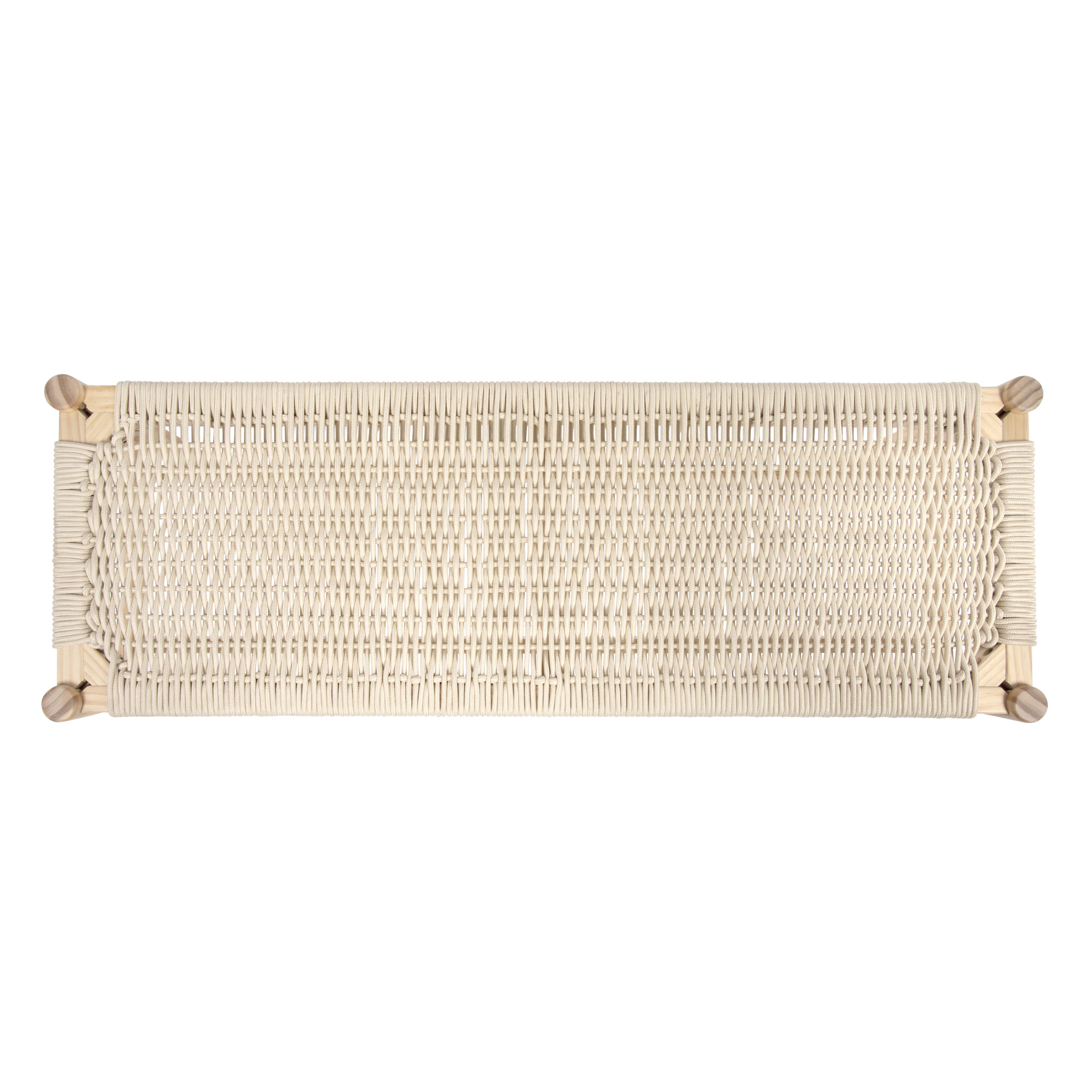 Hello Honey® Fernway 18" Solid Wood and Woven Rope Entryway Bench