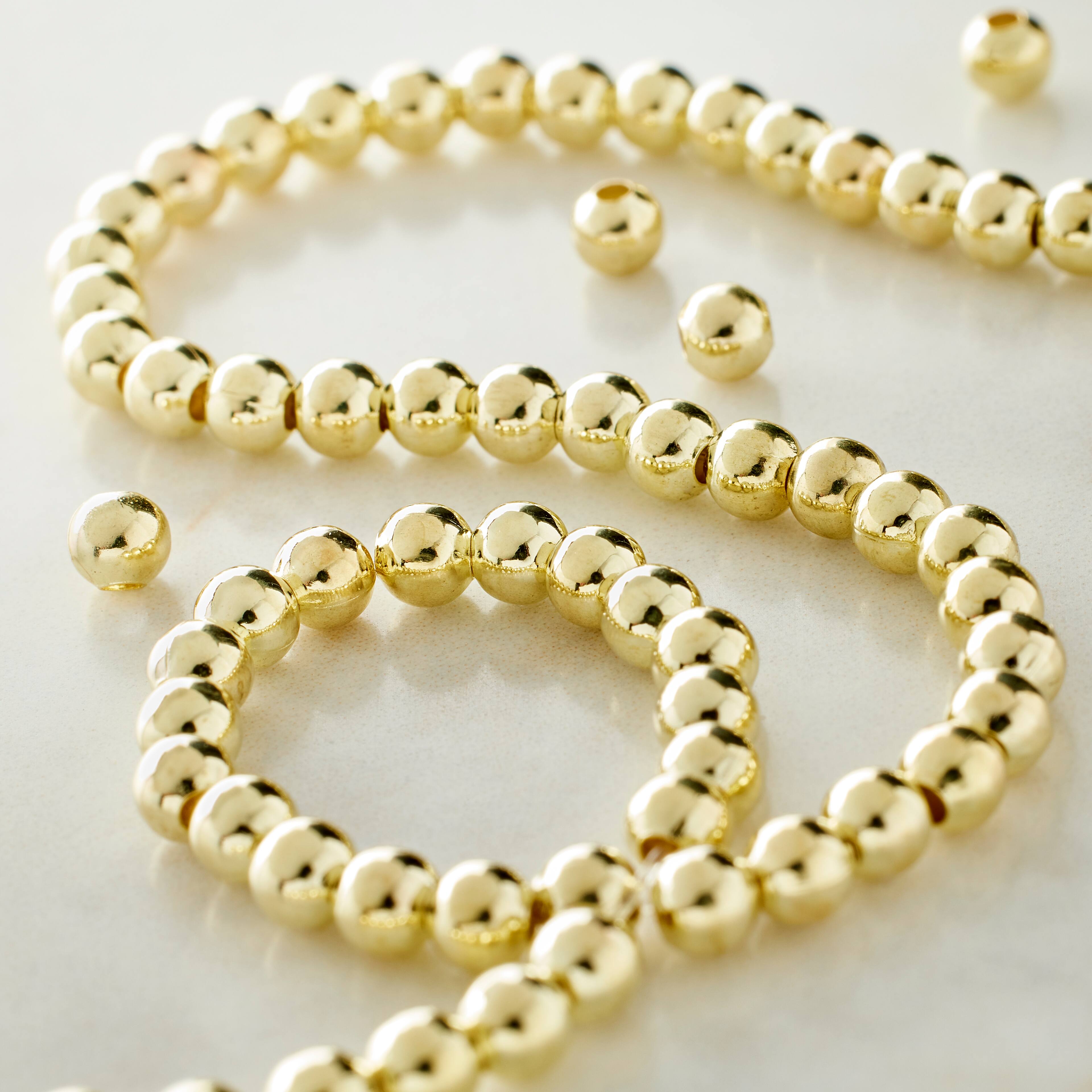 Metallic Gold Round Beads, 4mm by Bead Landing™