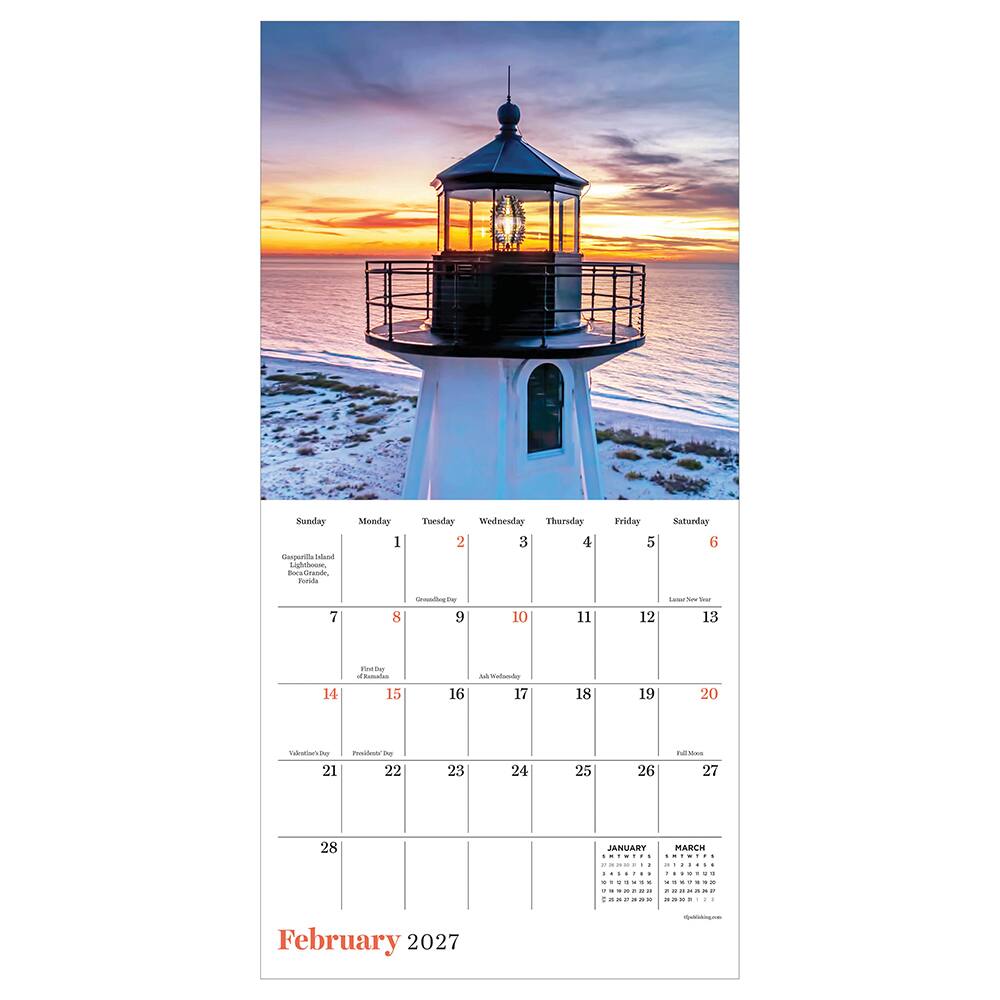 2027 Lighthouses Mini Calendar