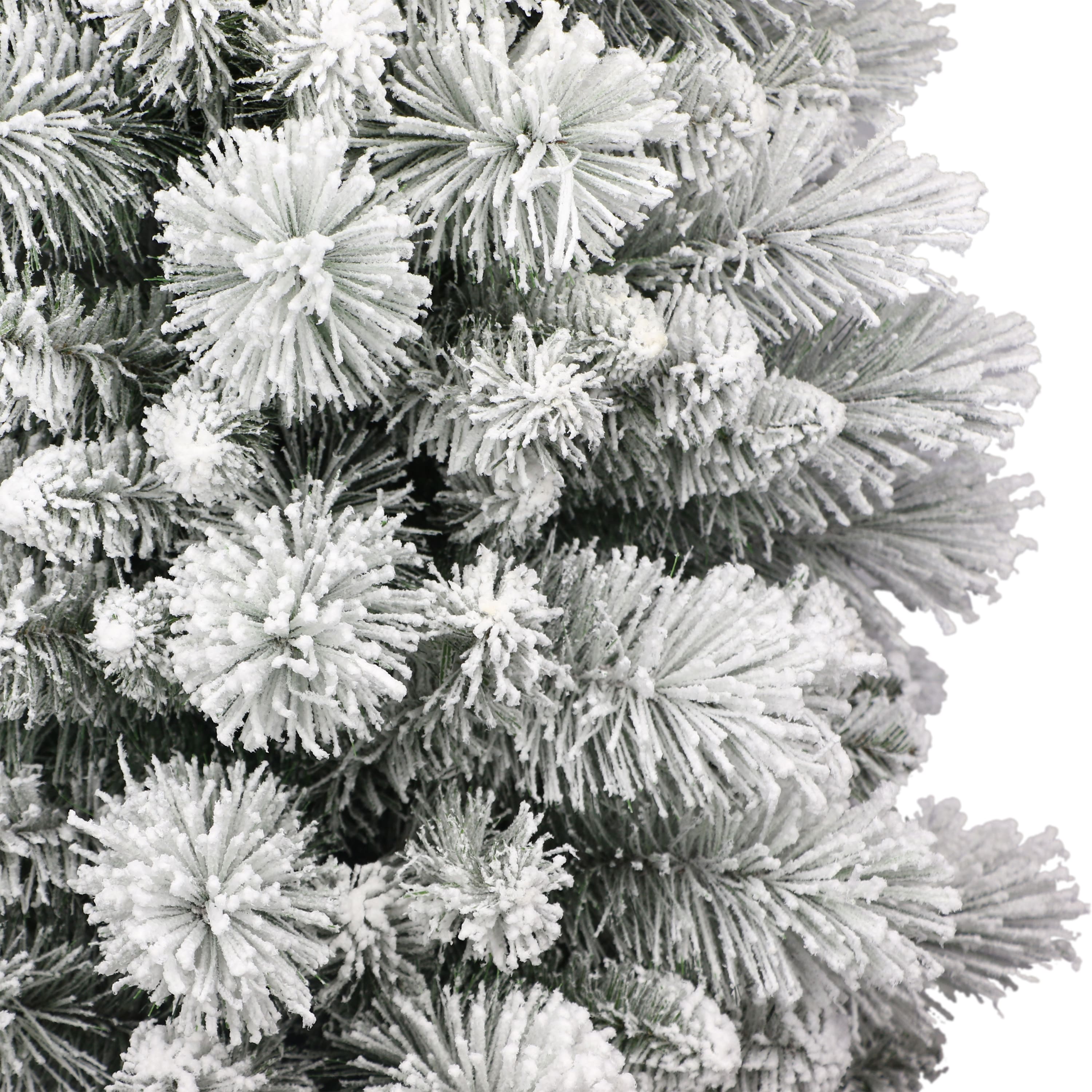 6 Pack: 4.5ft. Unlit Flocked Pencil Artificial Christmas Tree