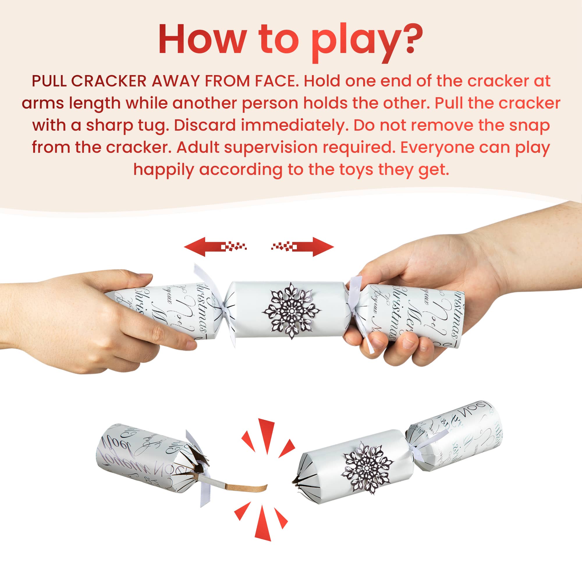 Glitzhome® 12" Christmas Snowflake Party Cracker with Gift Contents, 6ct.