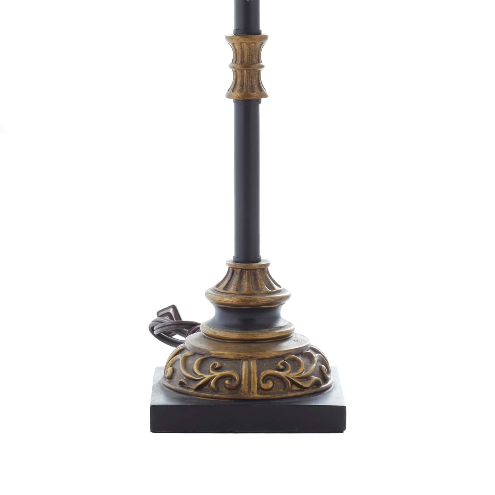 Brass Metal Tuscan Table Lamp, 33" x 10" x 10"
