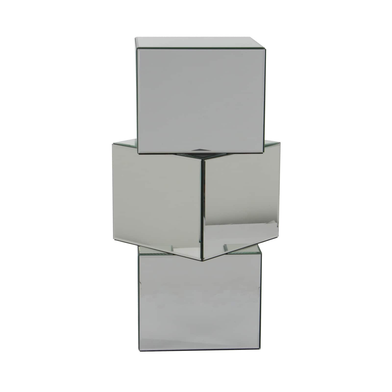 Clear Glass Glam Pedestal Table, 30" x 15" x 12"