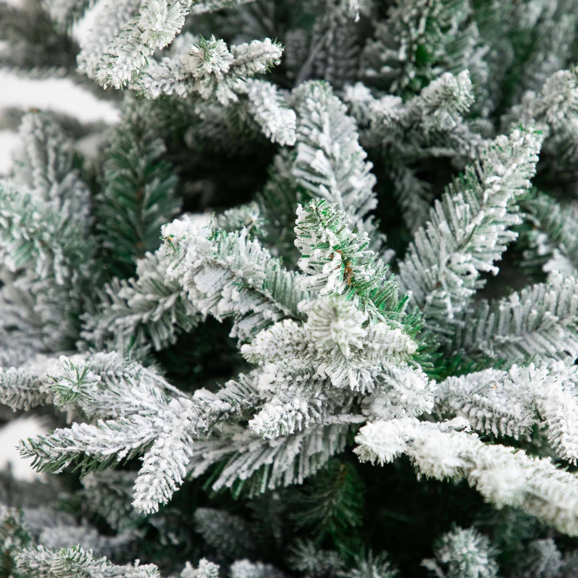 6ft. Pre-Lit Fraser Fir Flocked Artificial Christmas Tree with Instant, Warm White LED Lights