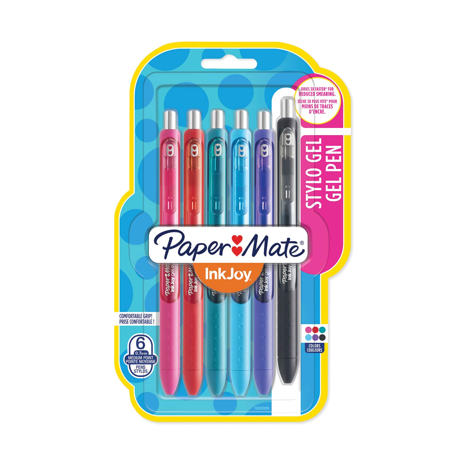 Paper Mate® InkJoy® Retractable 0.7mm Gel Pen 6 Color Set