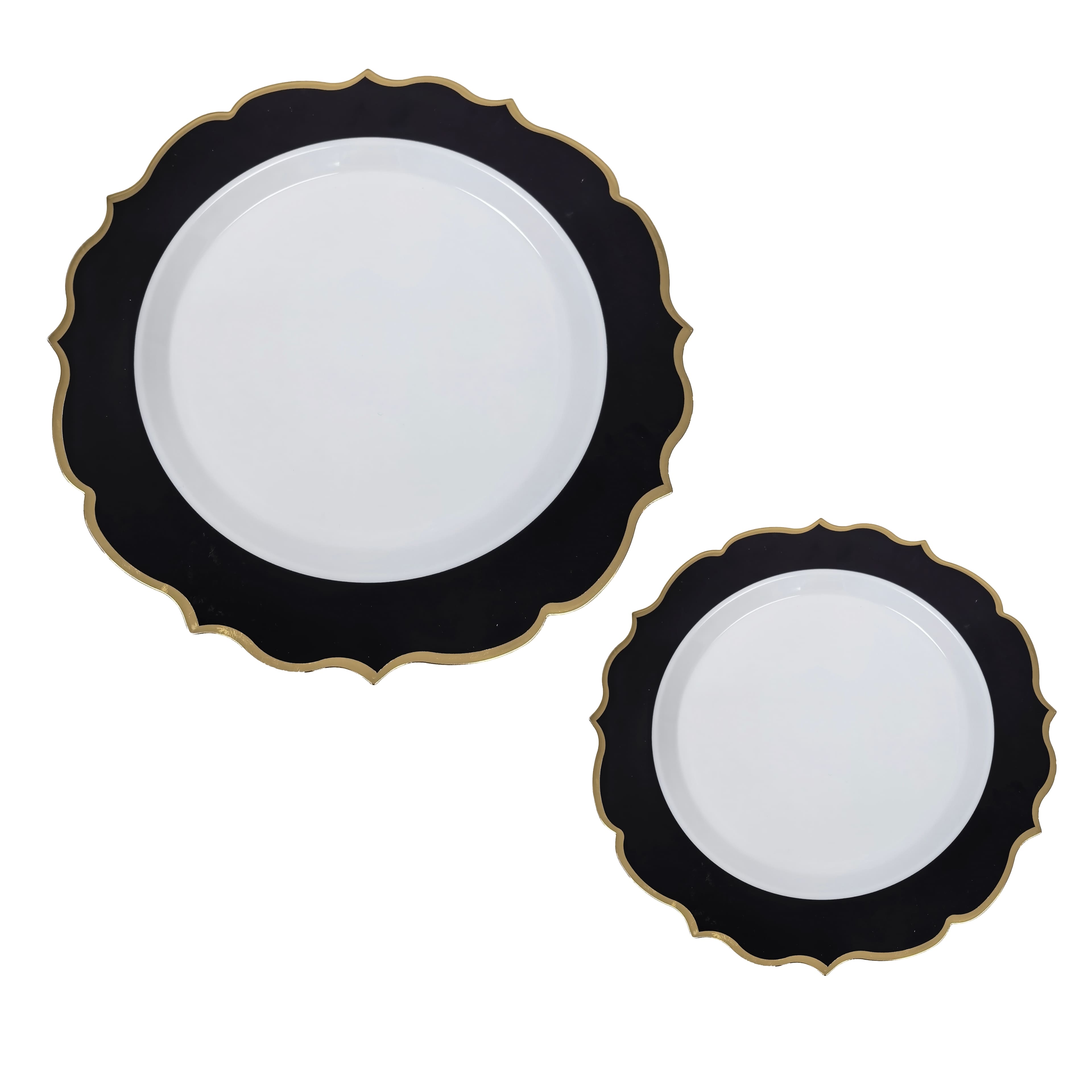 Black & Gold Rim Lunch & Dinner Plates, 40ct. by Celebrate It™