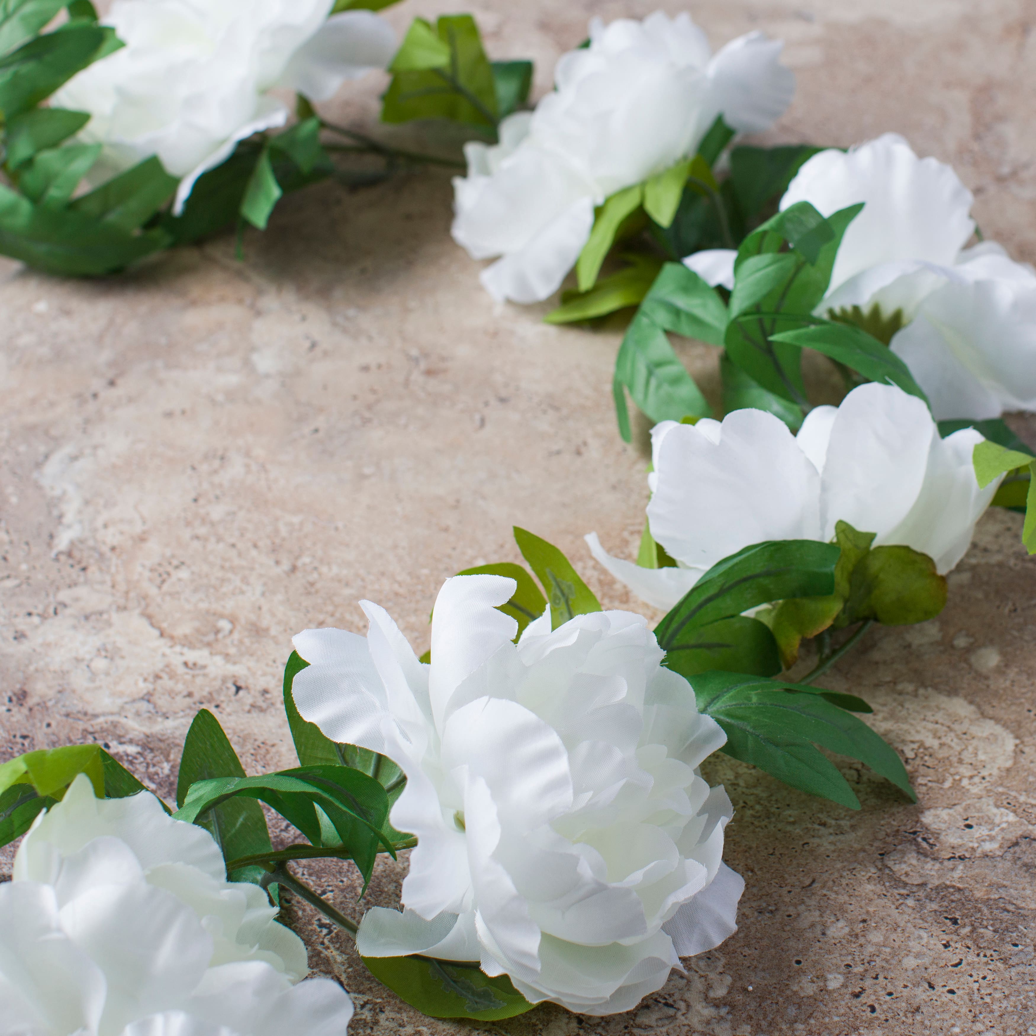8 Pack: 6ft. Cream Peony Garland by Ashland®
