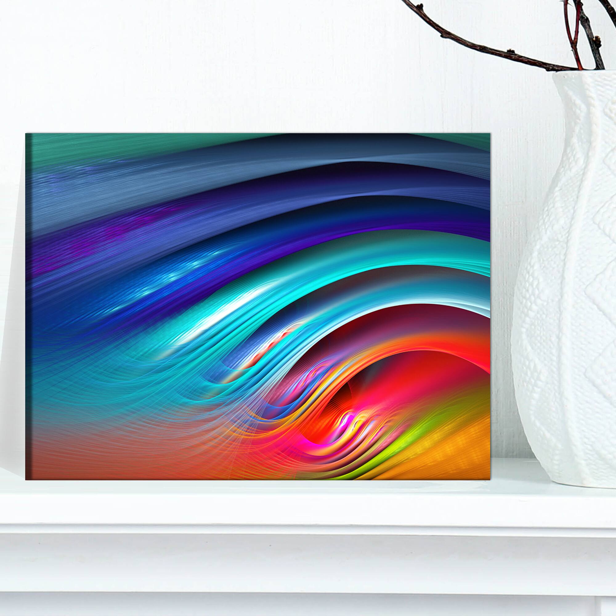Designart - Beautiful Fractal Rainbow Waves