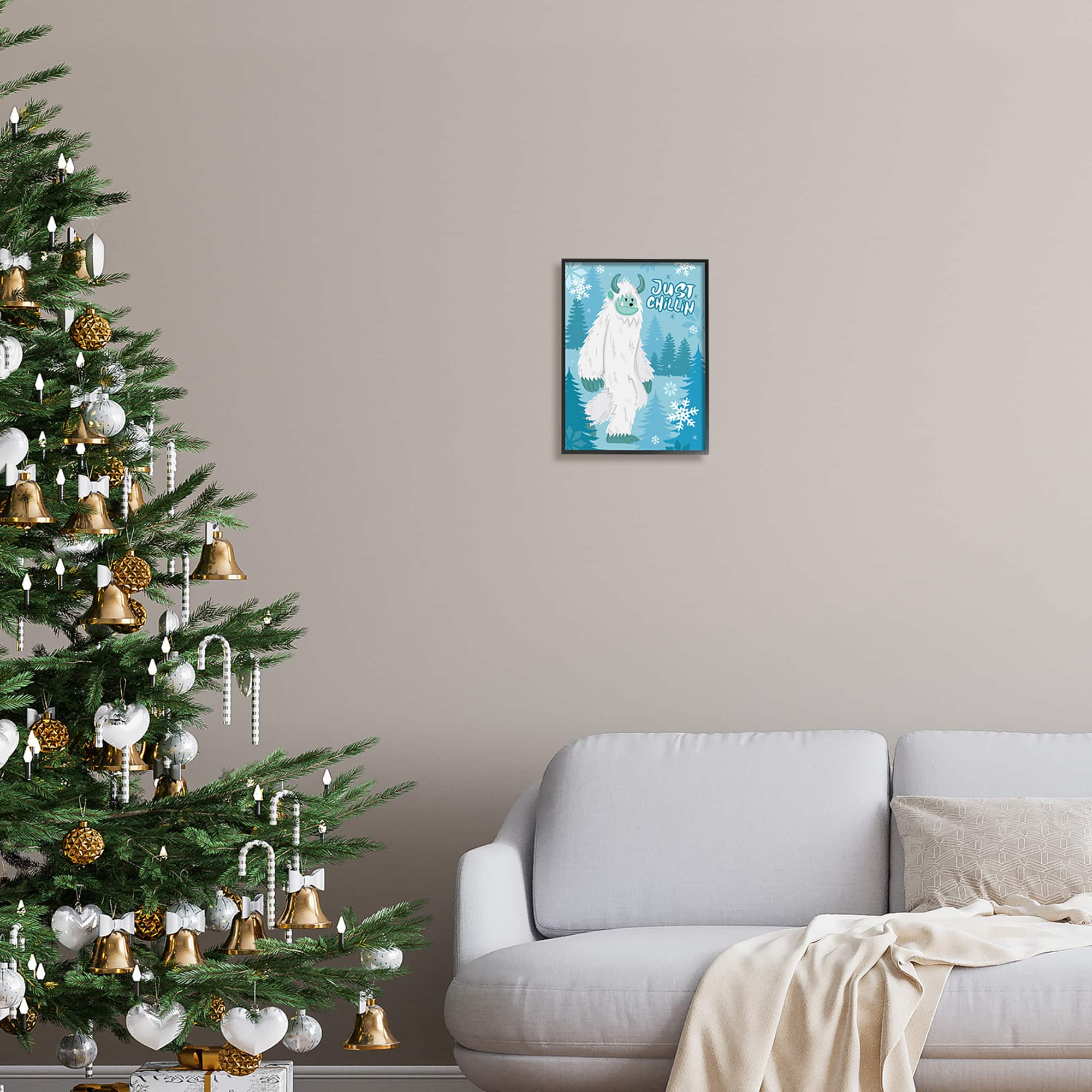 Stupell Industries Just Chillin Funny Winter Yeti Framed Giclee Art