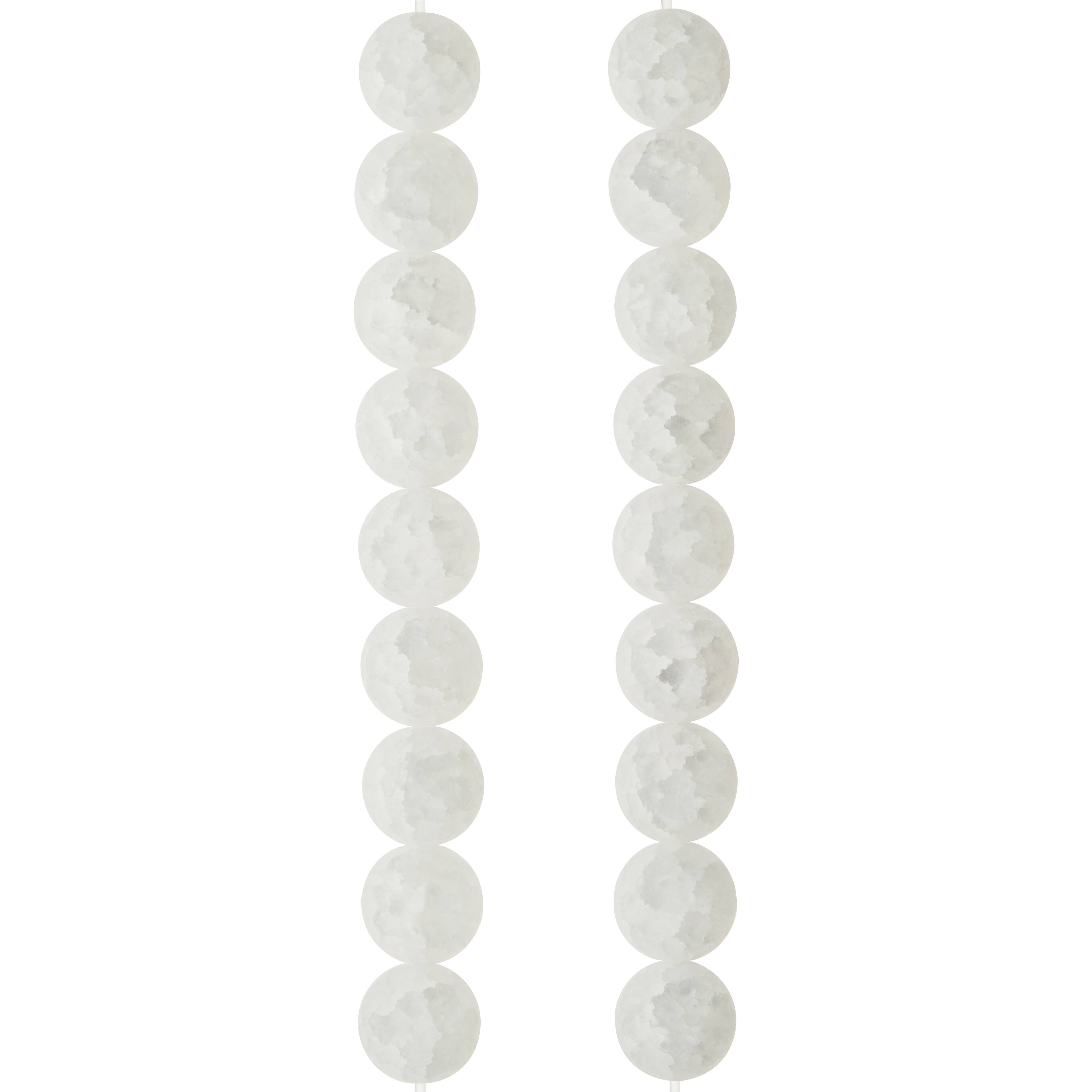 12 Pack: White Quartz Round Beads, 10mm by Bead Landing™