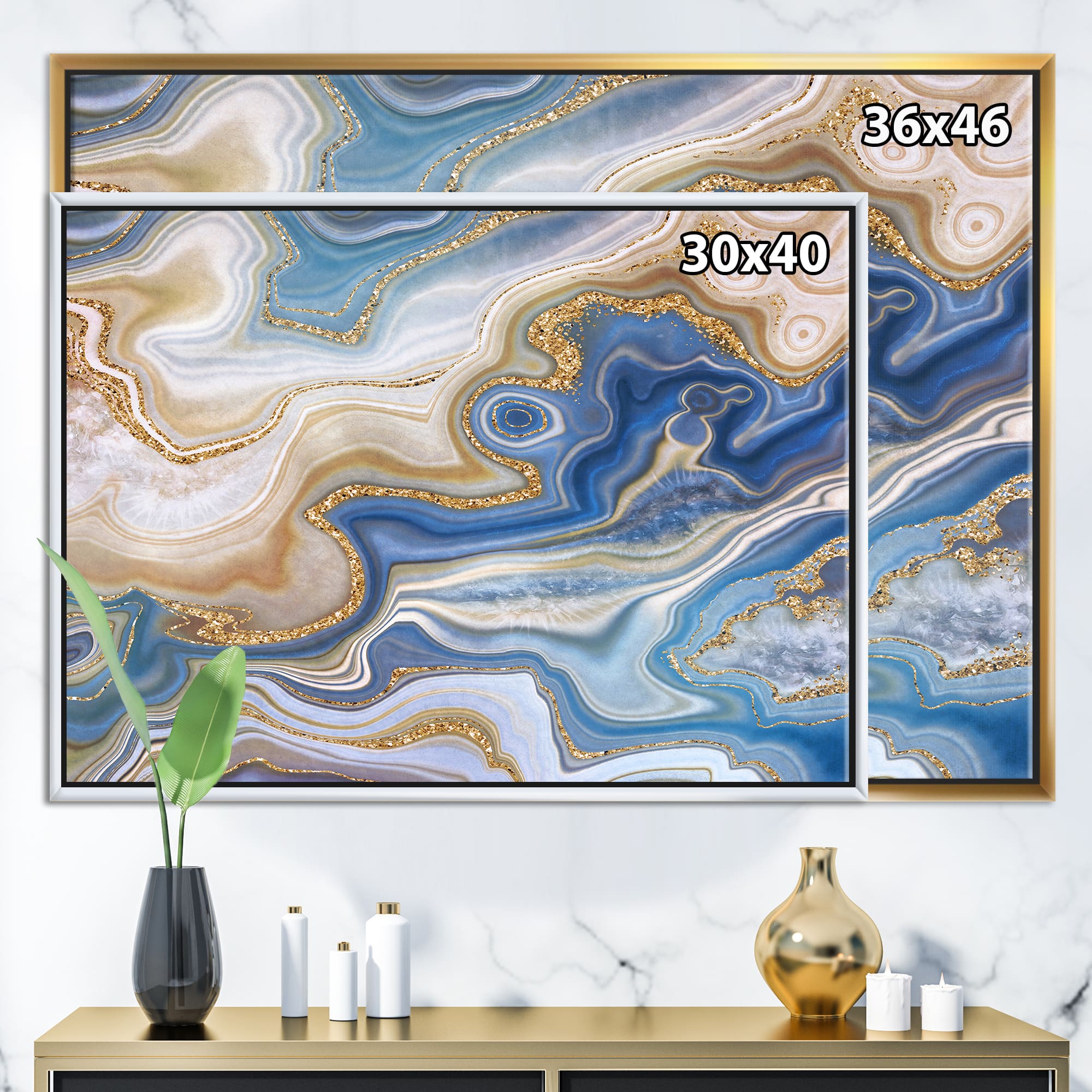 Designart - Ocean Blue Golden Jasper Agate II