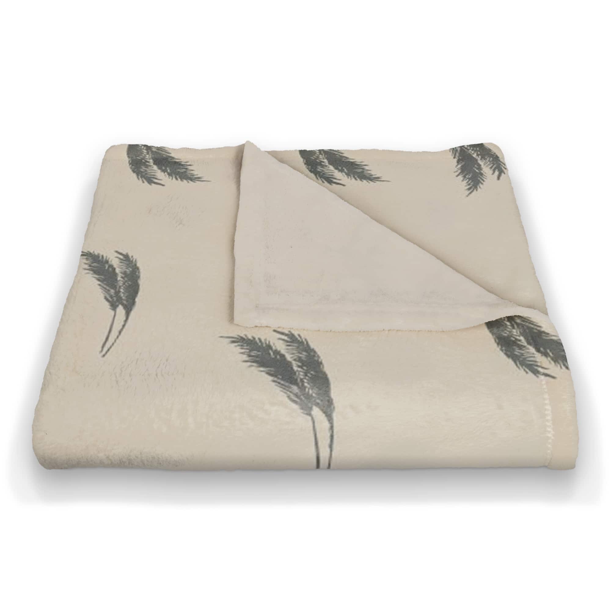 Feather Grass Coral Fleece Blanket