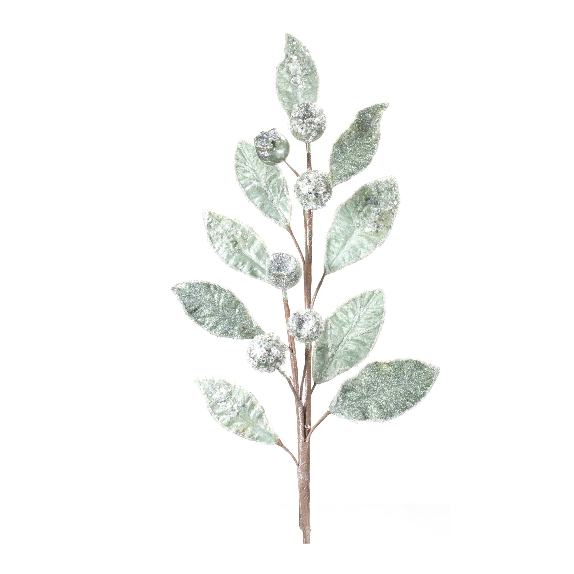 Glittered Pod Leaf Spray, 2ct.