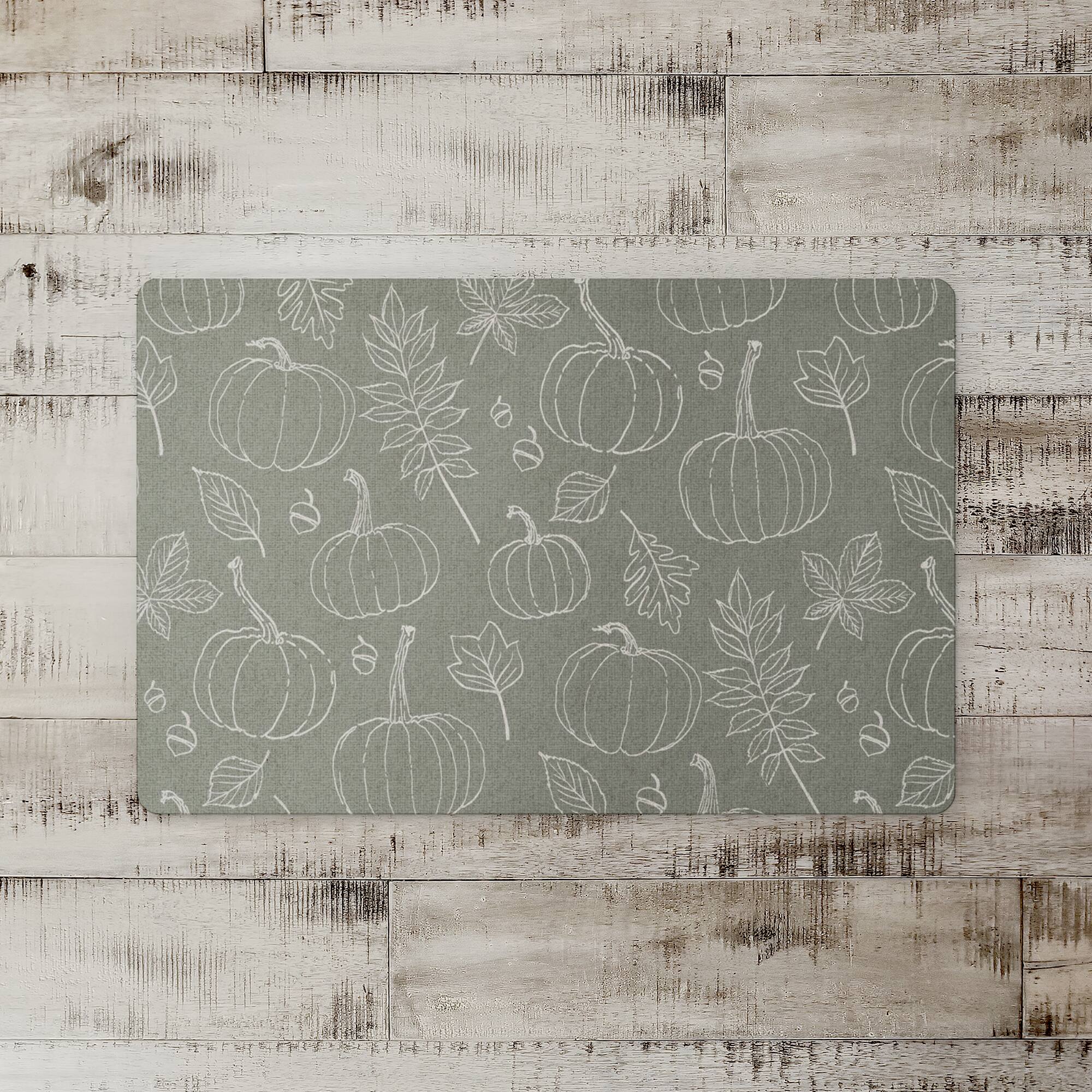 Green Fall Pattern Floor Mat
